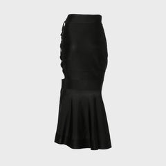 Azzedine Alaïa Black Bandage Knit Skirt with Lacing, S/S 1986