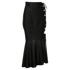 Azzedine Alaïa Black Bandage Knit Skirt with Lacing, S/S 1986