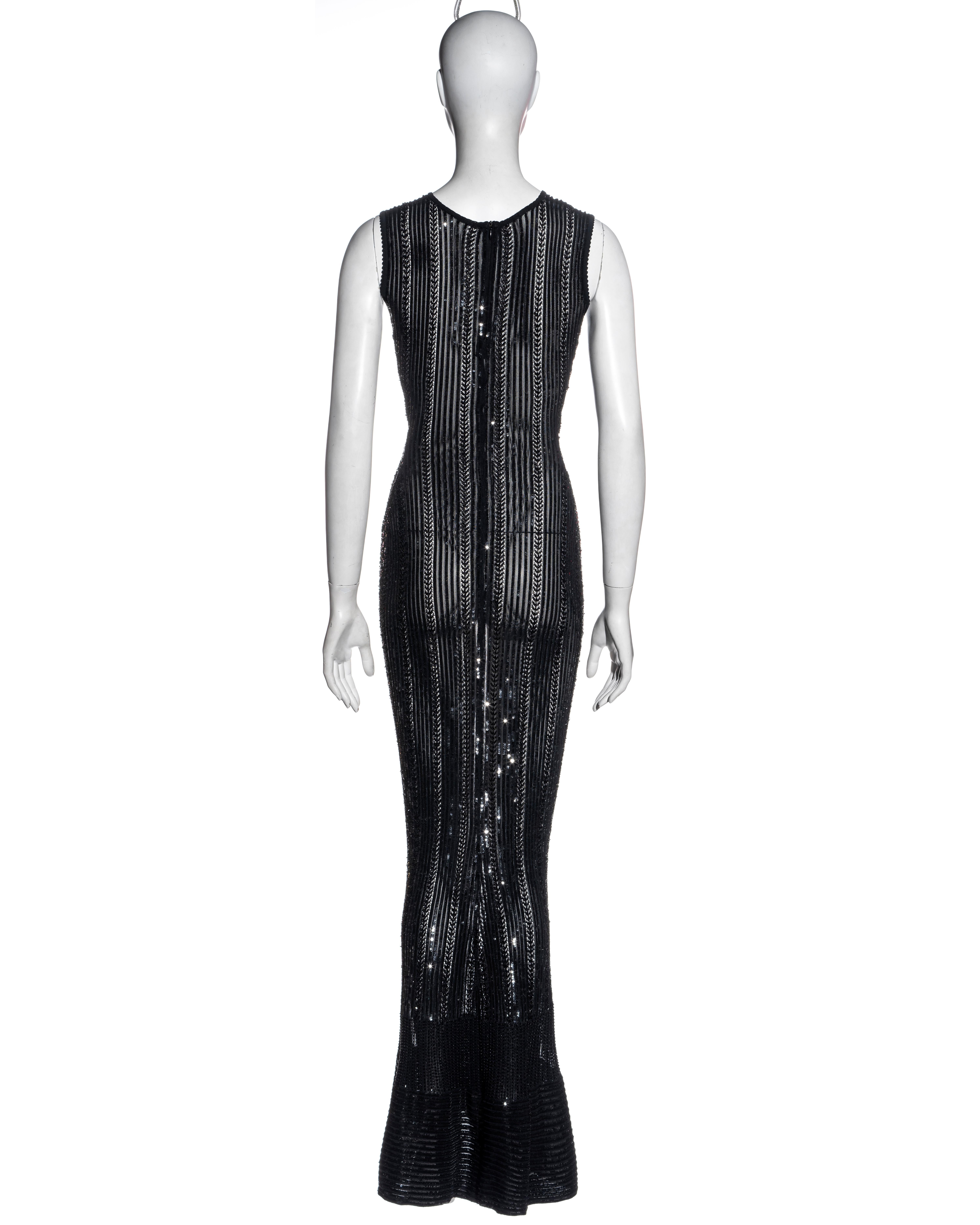Azzedine Alaia black beaded and sequin floor-length evening dress, ss 1996 3