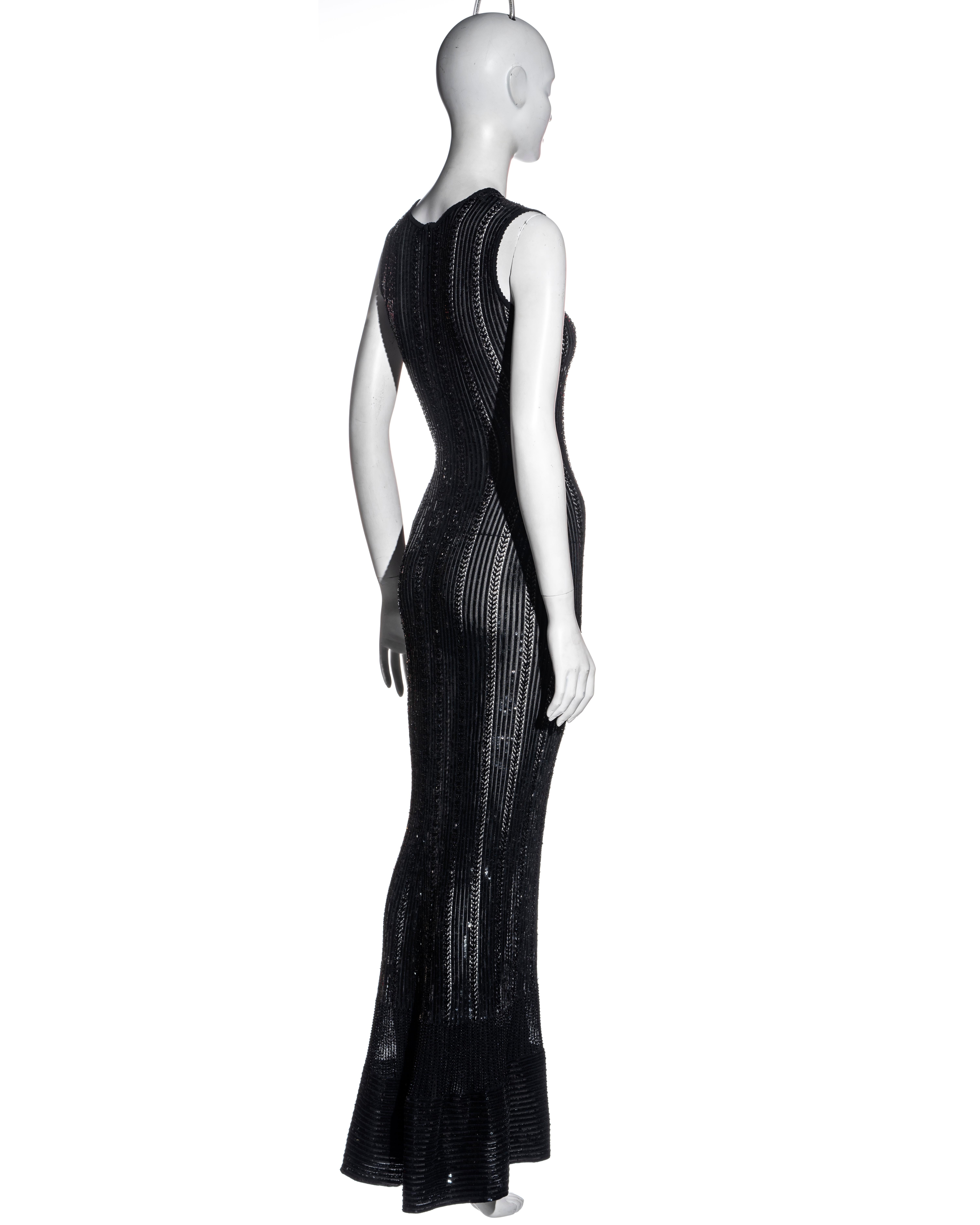 Azzedine Alaia black beaded and sequin floor-length evening dress, ss 1996 1