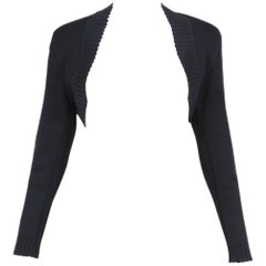 Azzedine Alaia Black Bolero Top w/Scalloped Edges