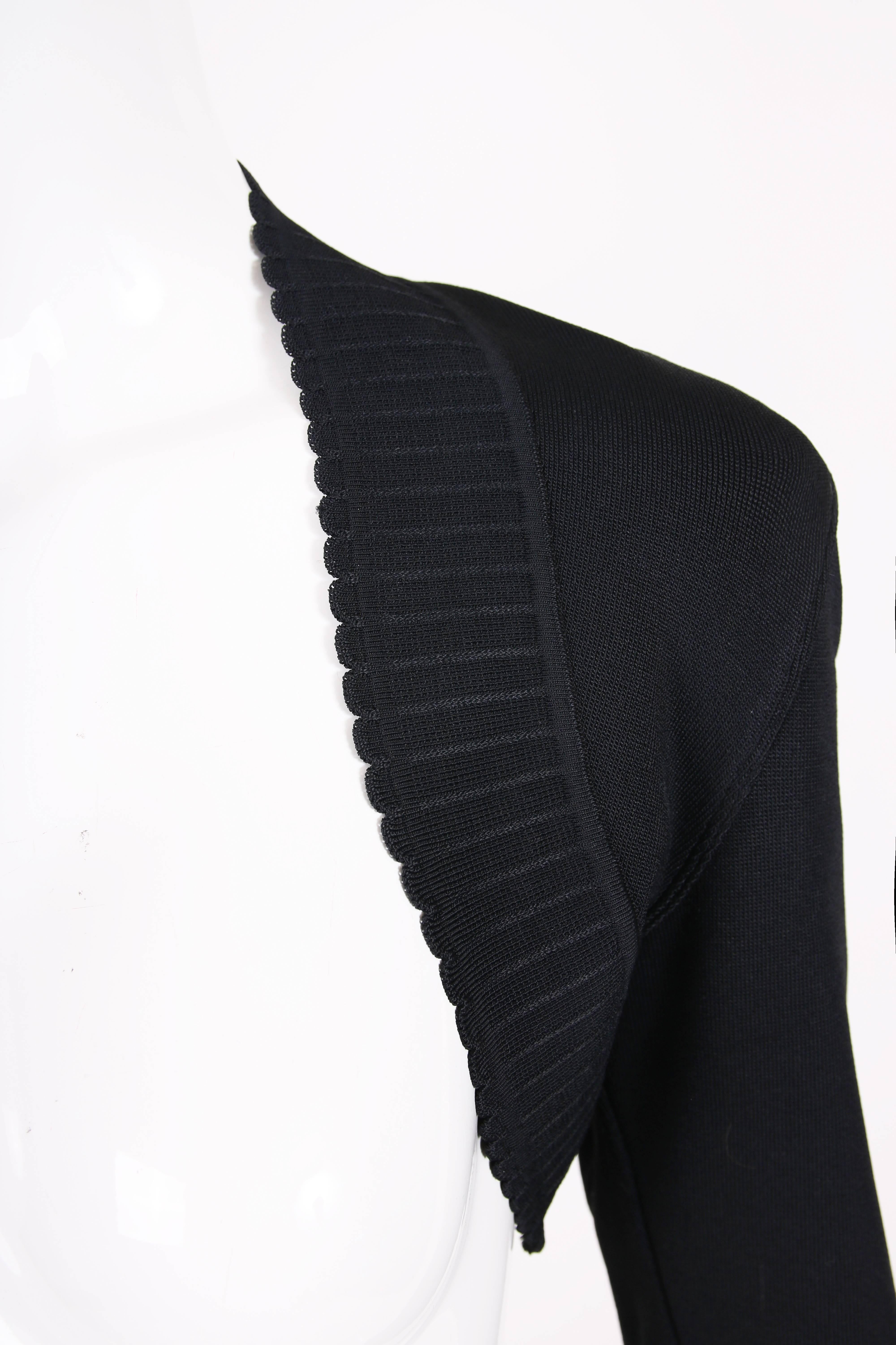 Azzedine Alaia Black Bolero Top w/Scalloped Edges In Excellent Condition In Studio City, CA