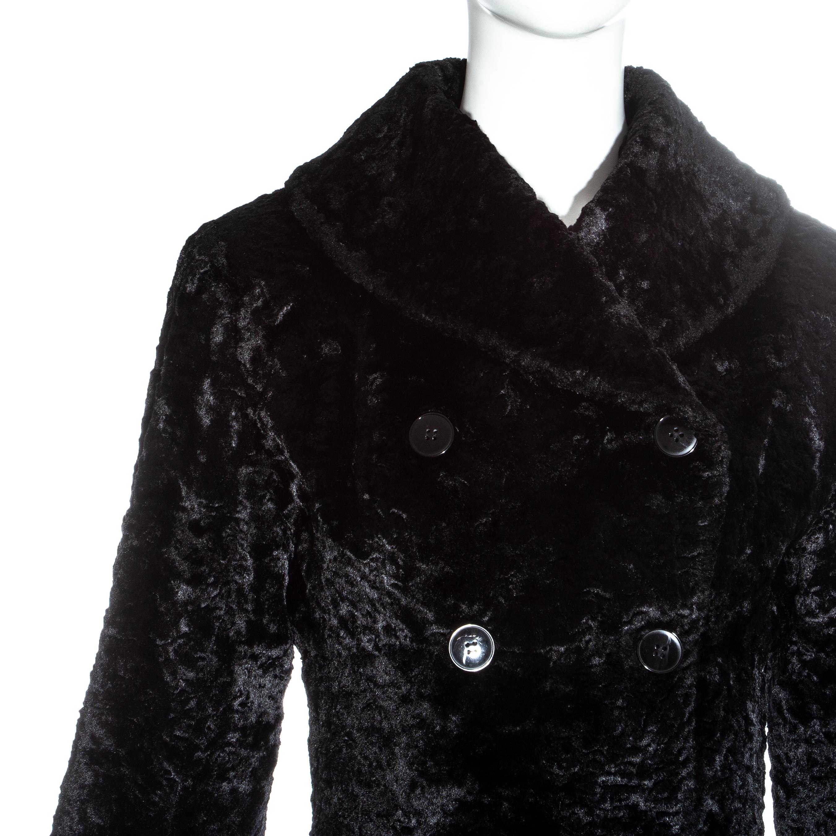 Black Azzedine Alaia black chenille double breasted jacket, fw 1992 For Sale