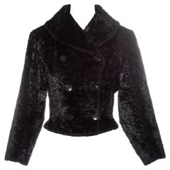 Azzedine Alaia black chenille double breasted jacket, fw 1992