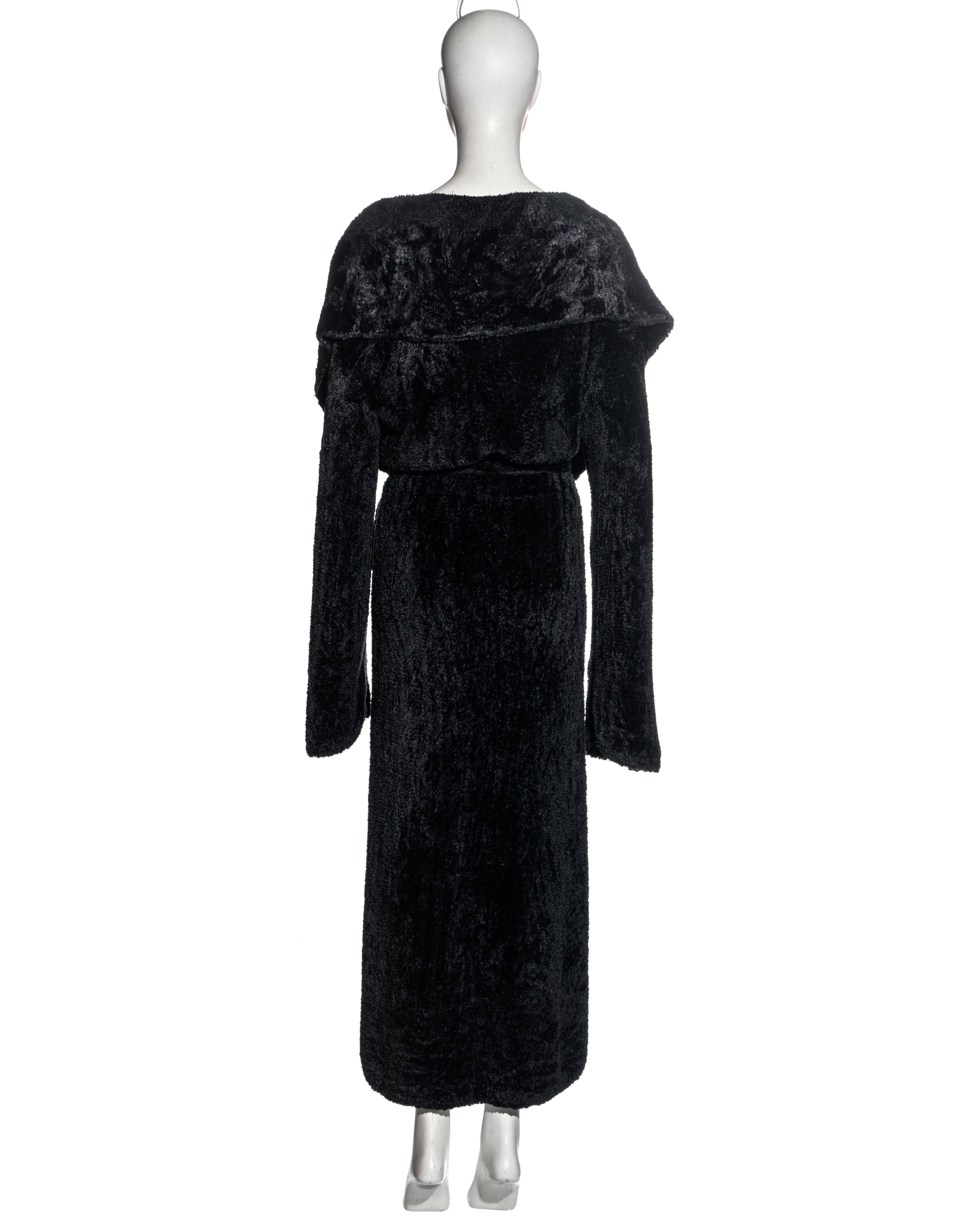 Azzedine Alaia black chenille evening robe and matching bra set, fw 1992 4