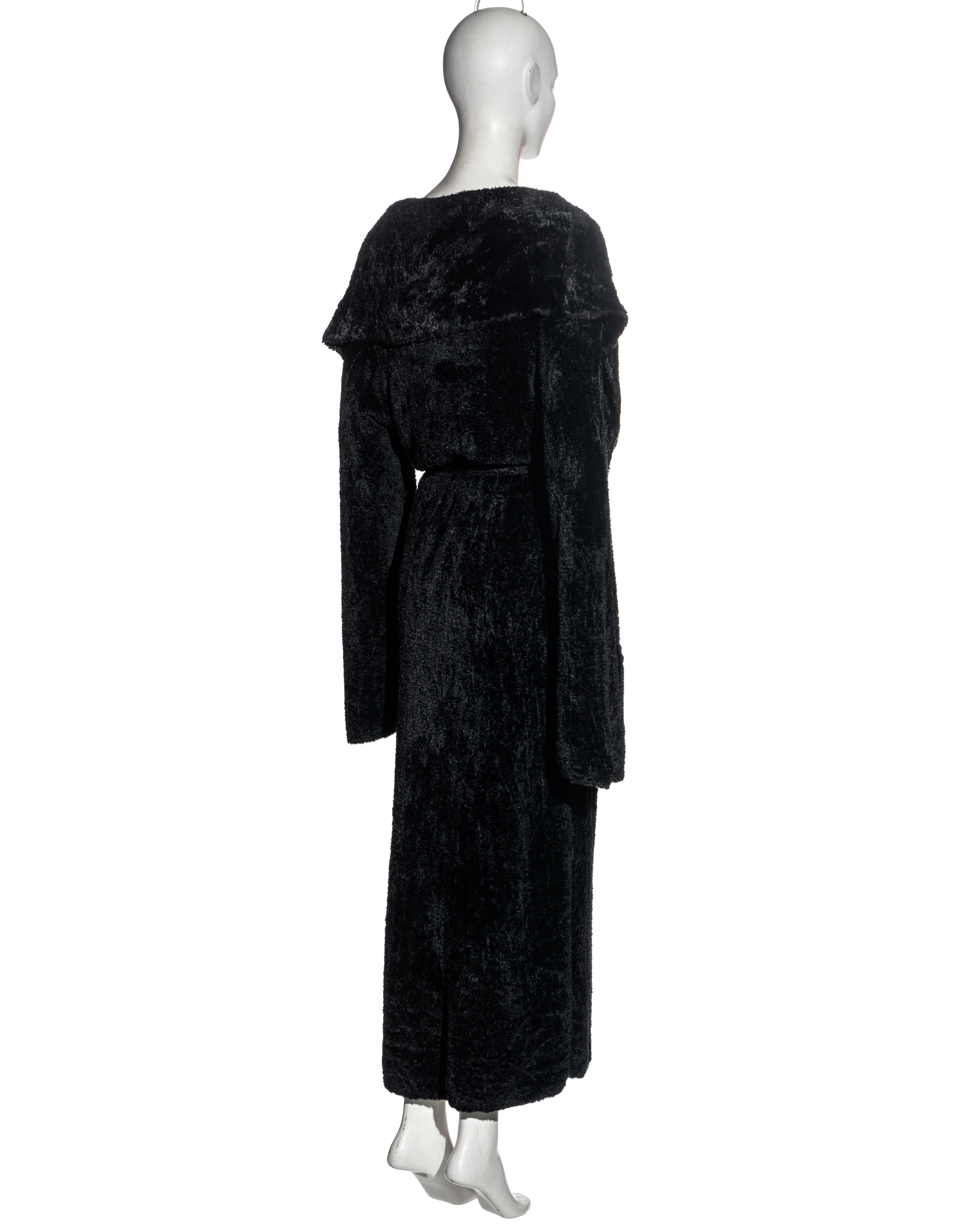 Azzedine Alaia black chenille evening robe and matching bra set, fw 1992 5