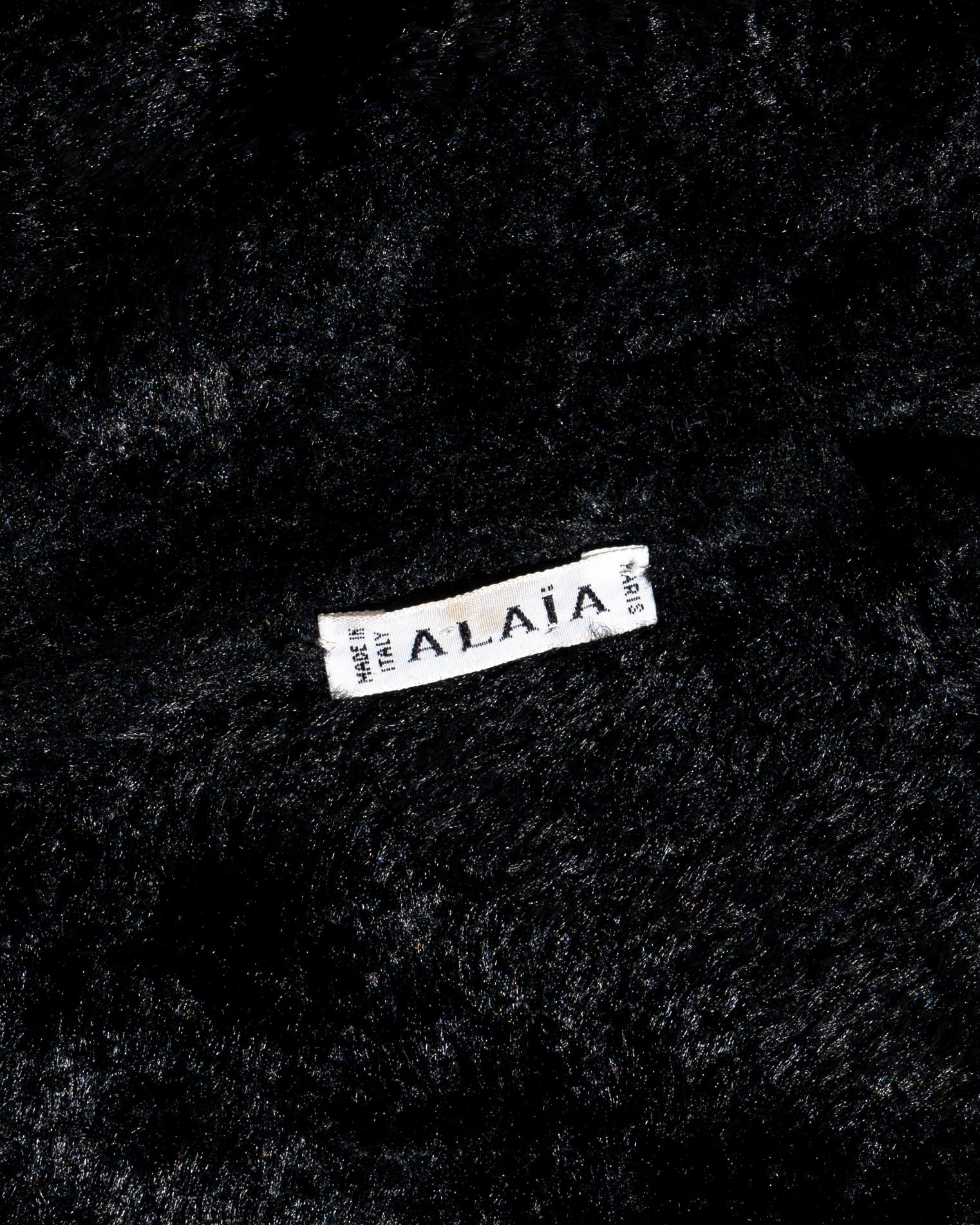 Azzedine Alaia black chenille evening robe and matching bra set, fw 1992 7