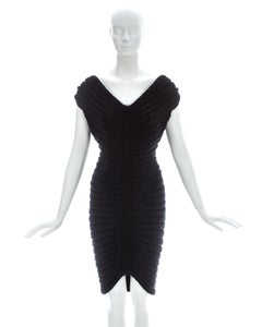 Azzedine Alaia black chenille-knitted 'Houpette' dress, ss 1994