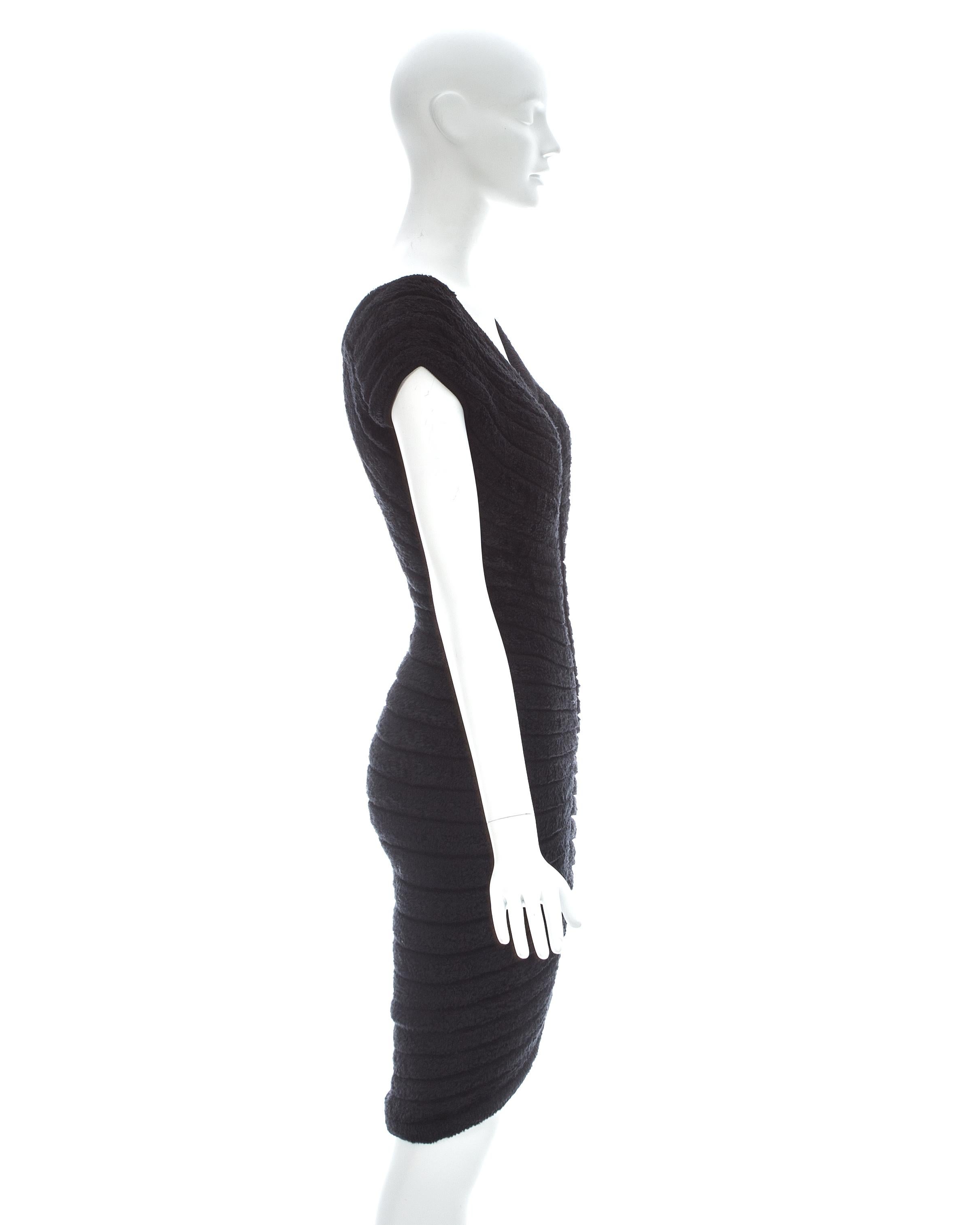 Azzedine Alaia black chenille-knitted 'Houpette' dress, ss 1994  For Sale 1