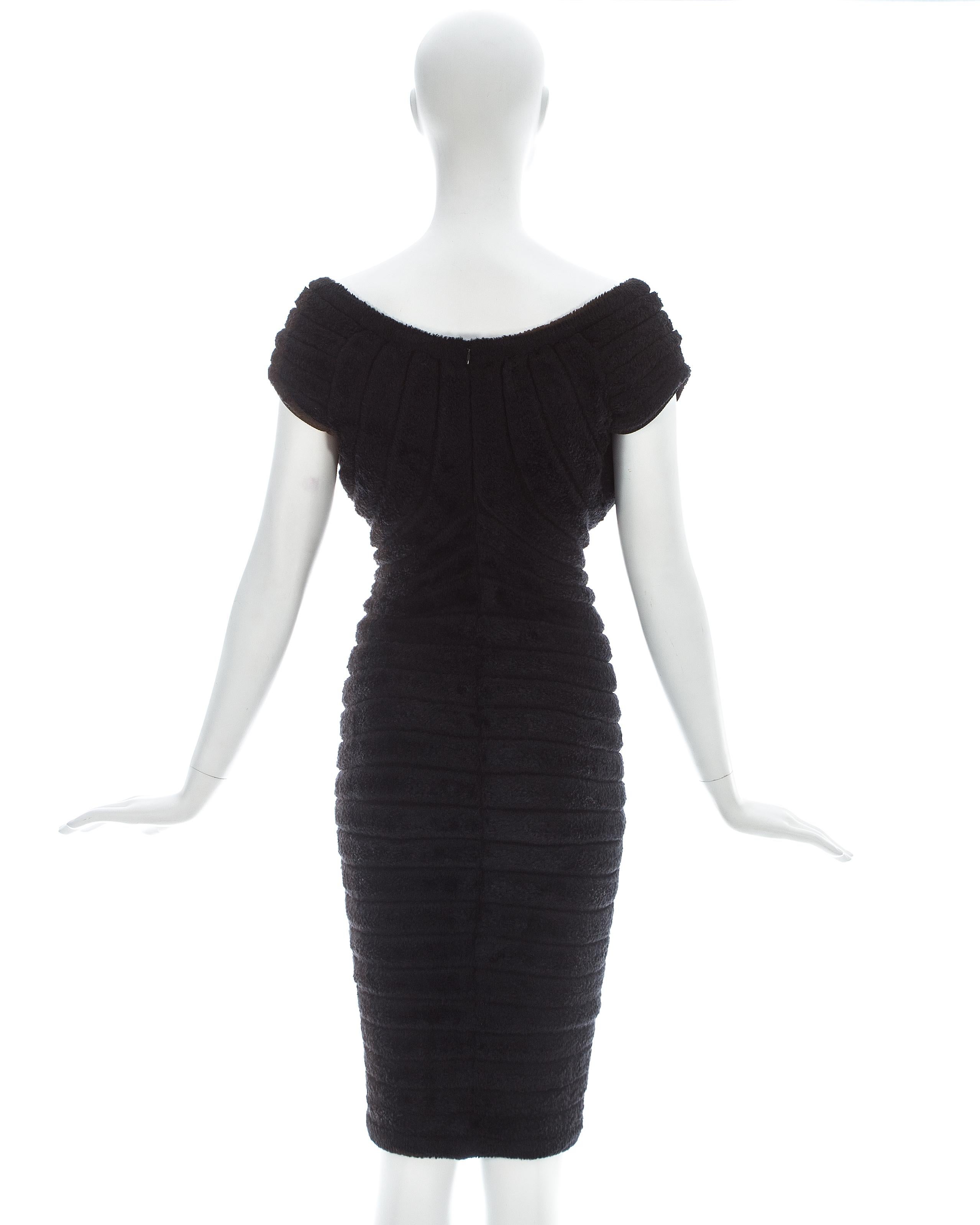 Azzedine Alaia black chenille-knitted 'Houpette' dress, ss 1994  For Sale 2