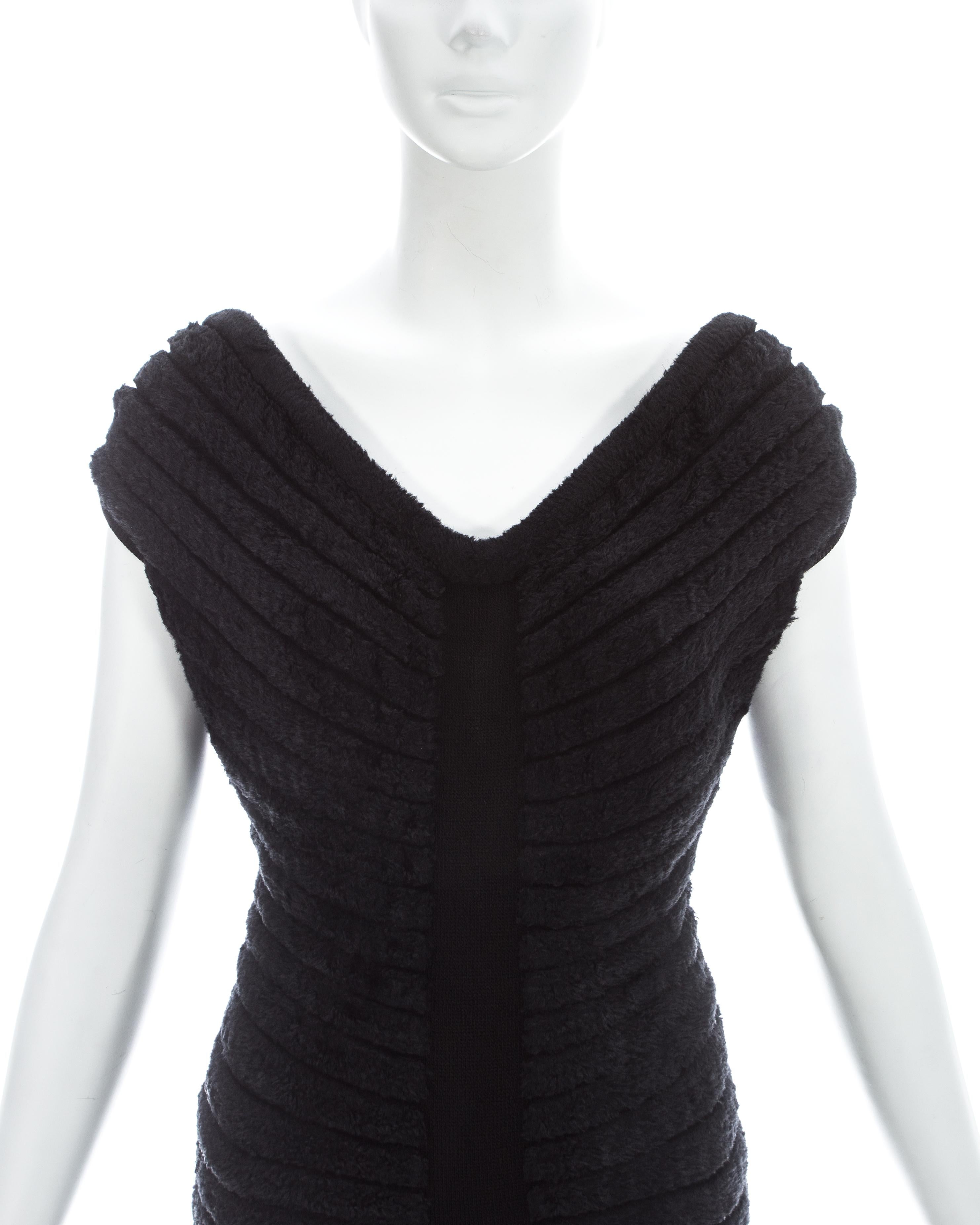 Black Azzedine Alaia black chenille-knitted 'Houpette' dress, ss 1994 For Sale