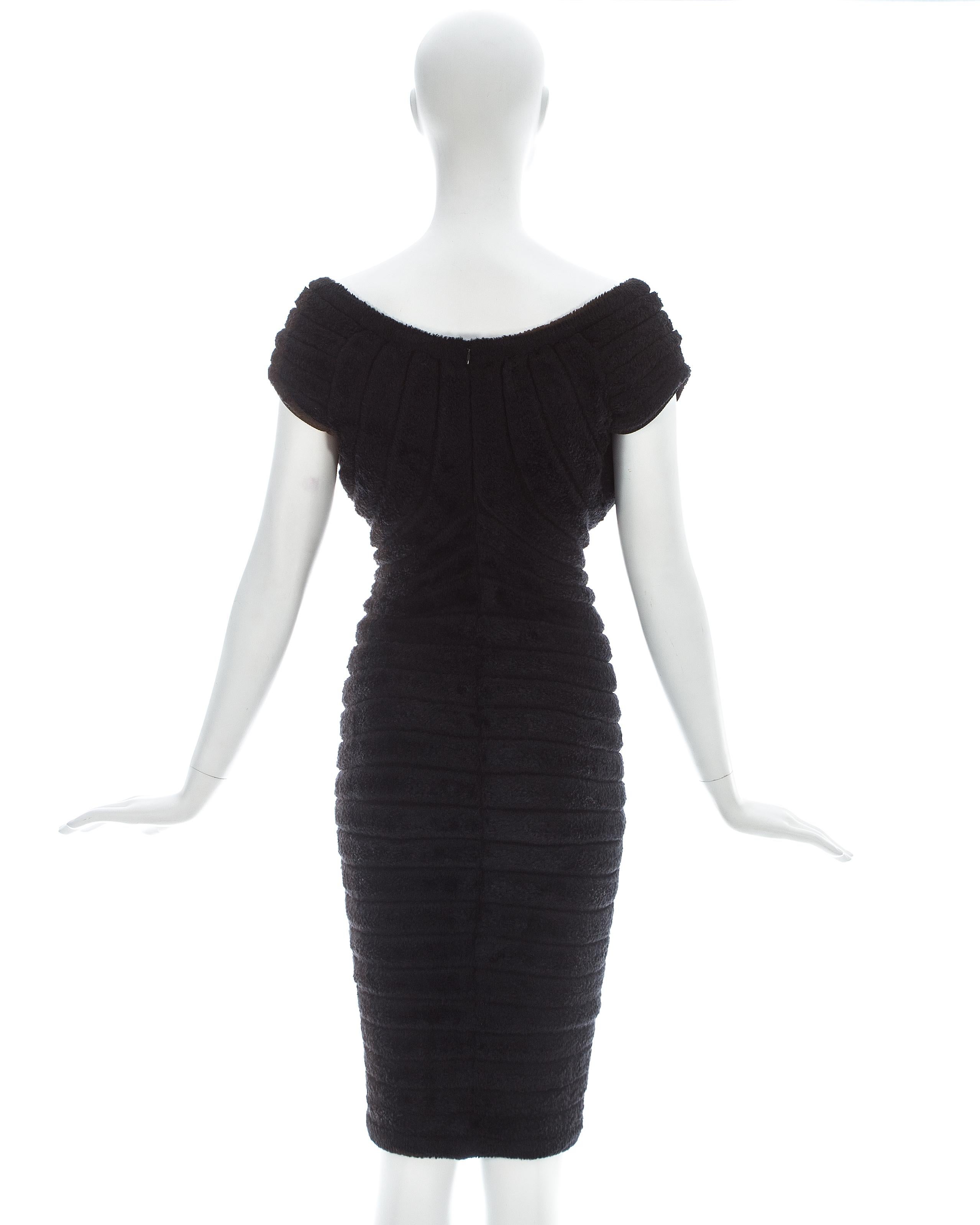 Azzedine Alaia black chenille-knitted 'Houpette' dress, ss 1994 For Sale 2