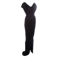 Azzedine Alaia black chenille knitted 'houpette' trained evening dress, ss 1994