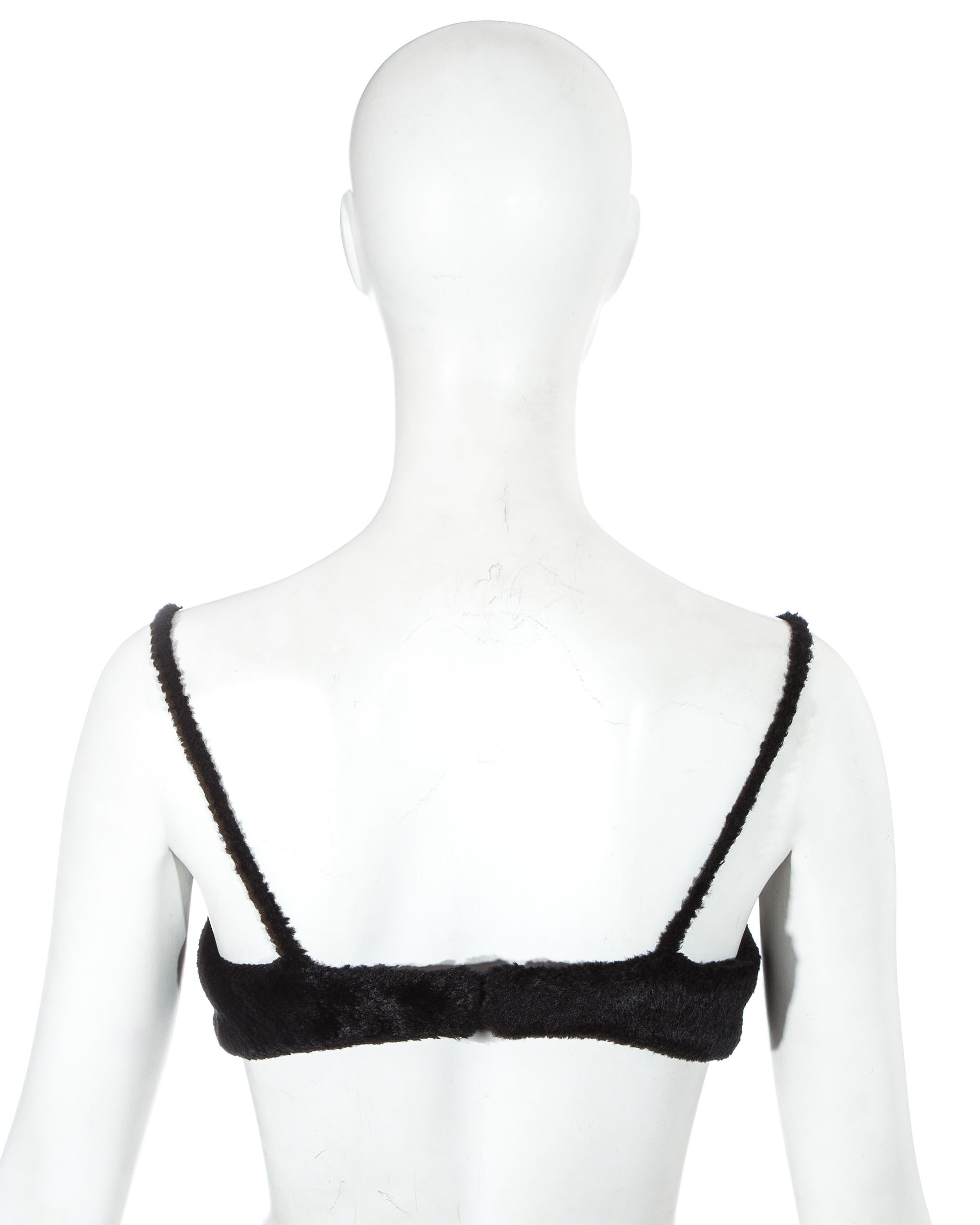 Azzedine Alaia black chenille padded evening bra, fw 1992 In Excellent Condition In London, GB