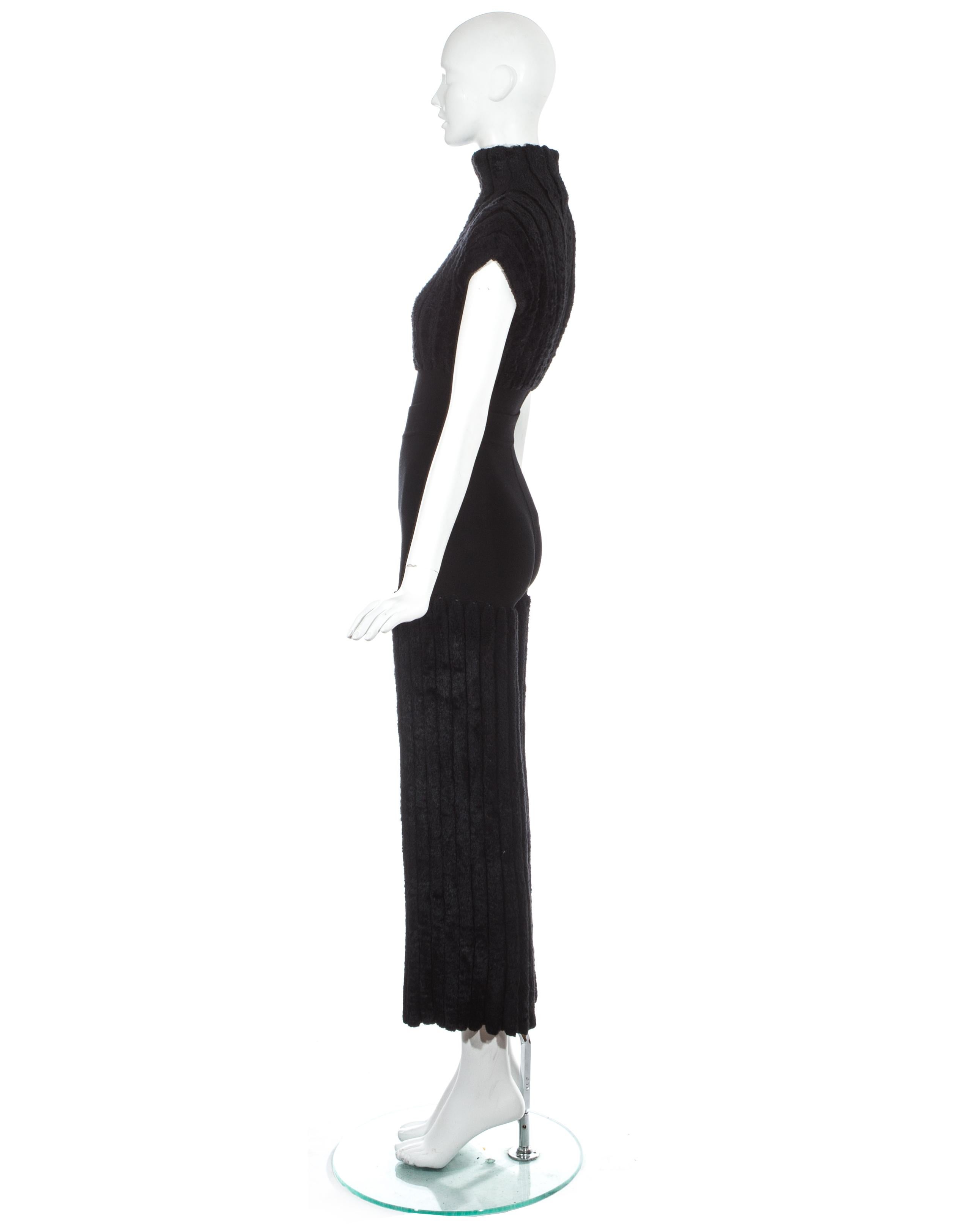 Women's Azzedine Alaia black chenille pant suit, ss 1994