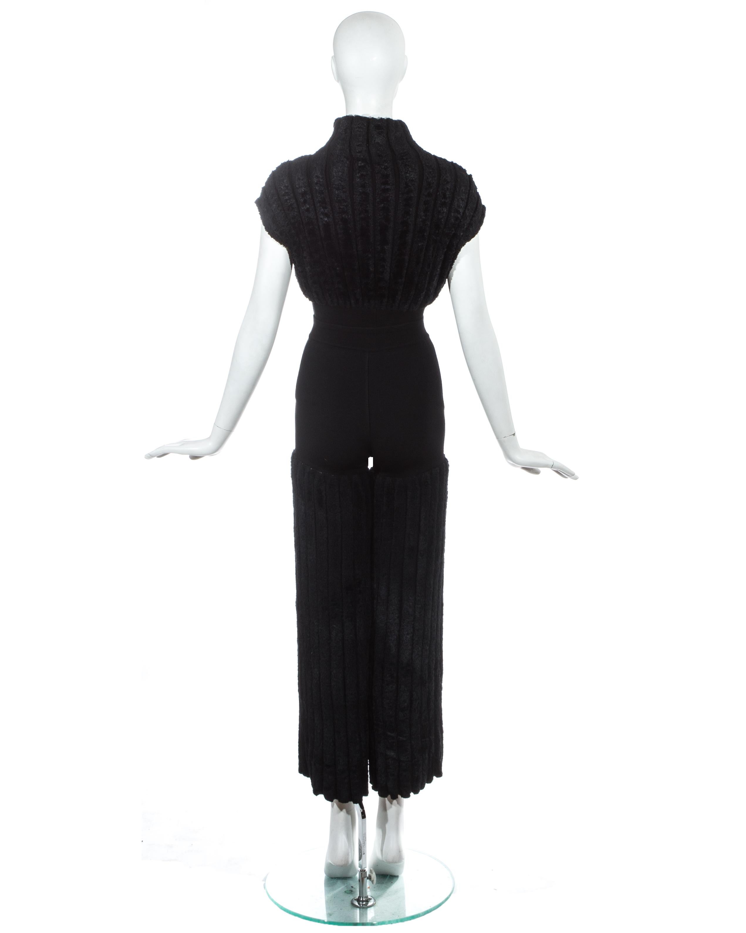 Azzedine Alaia black chenille pant suit, ss 1994 1