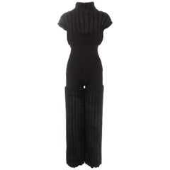 Azzedine Alaia black chenille pant suit, ss 1994
