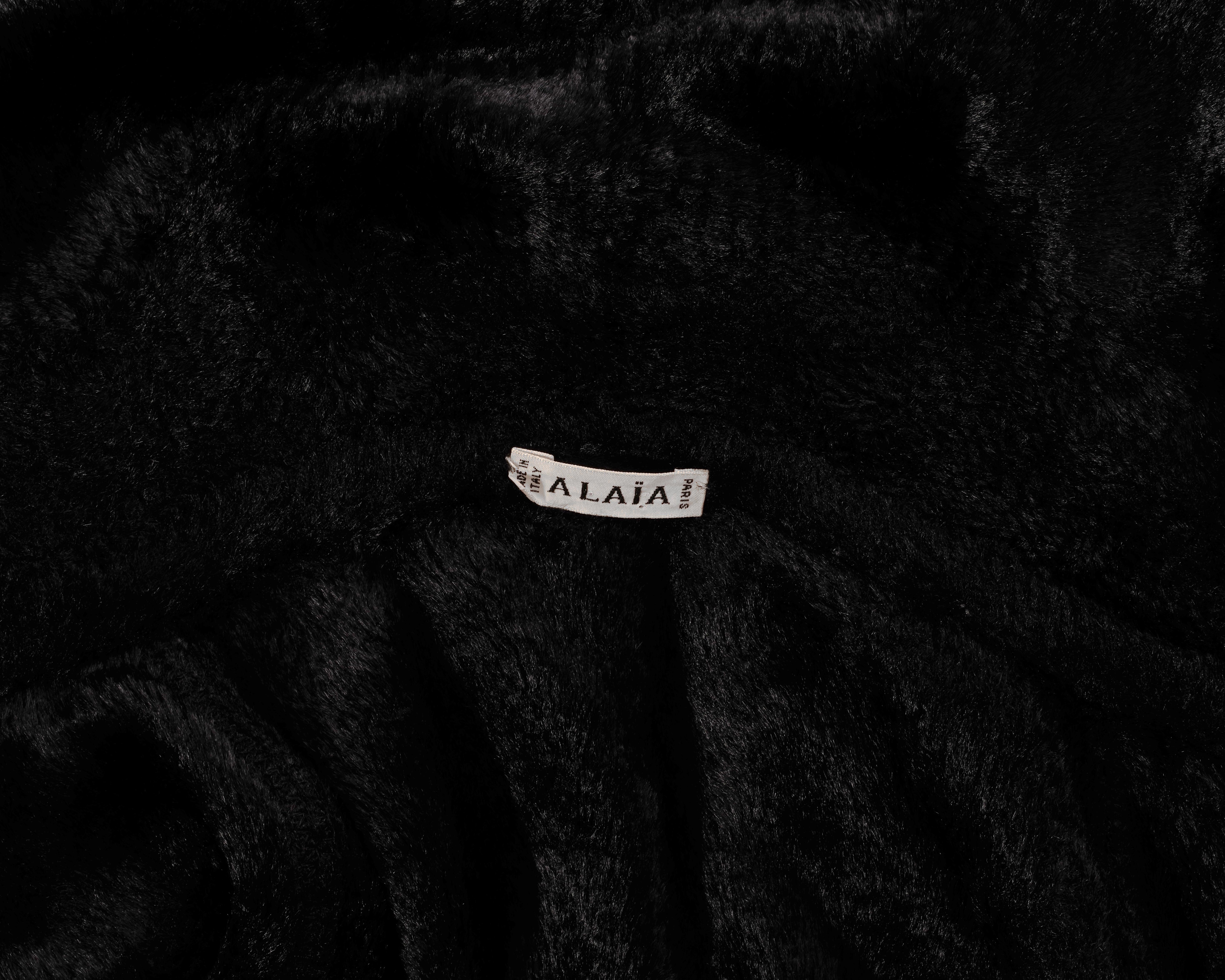 Azzedine Alaia black chenille shawl lapel evening robe, fw 1992 3
