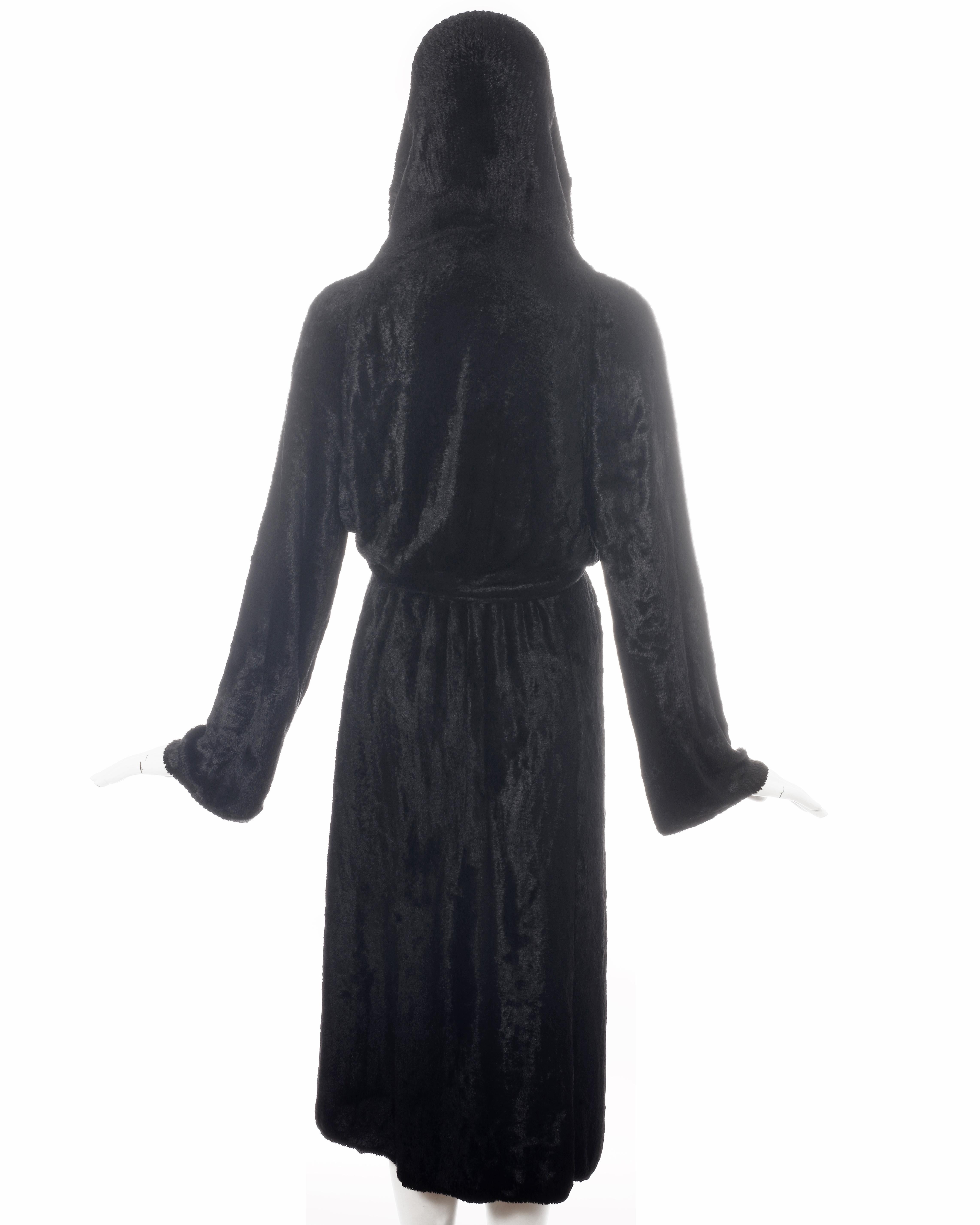 Azzedine Alaia black chenille shawl lapel evening robe, fw 1992 2