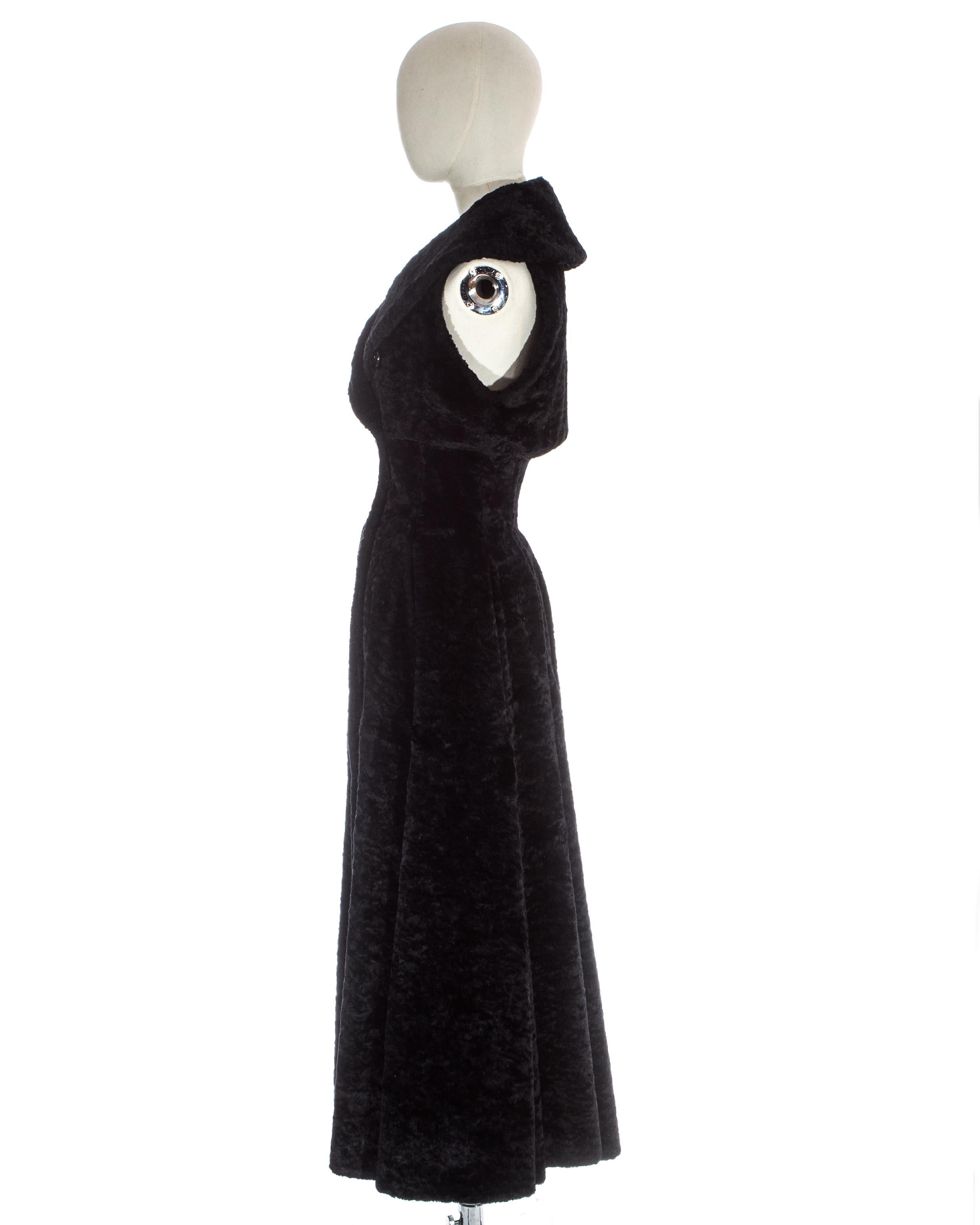 Azzedine Alaia black chenille sleeveless fitted coat dress, fw 1992 2