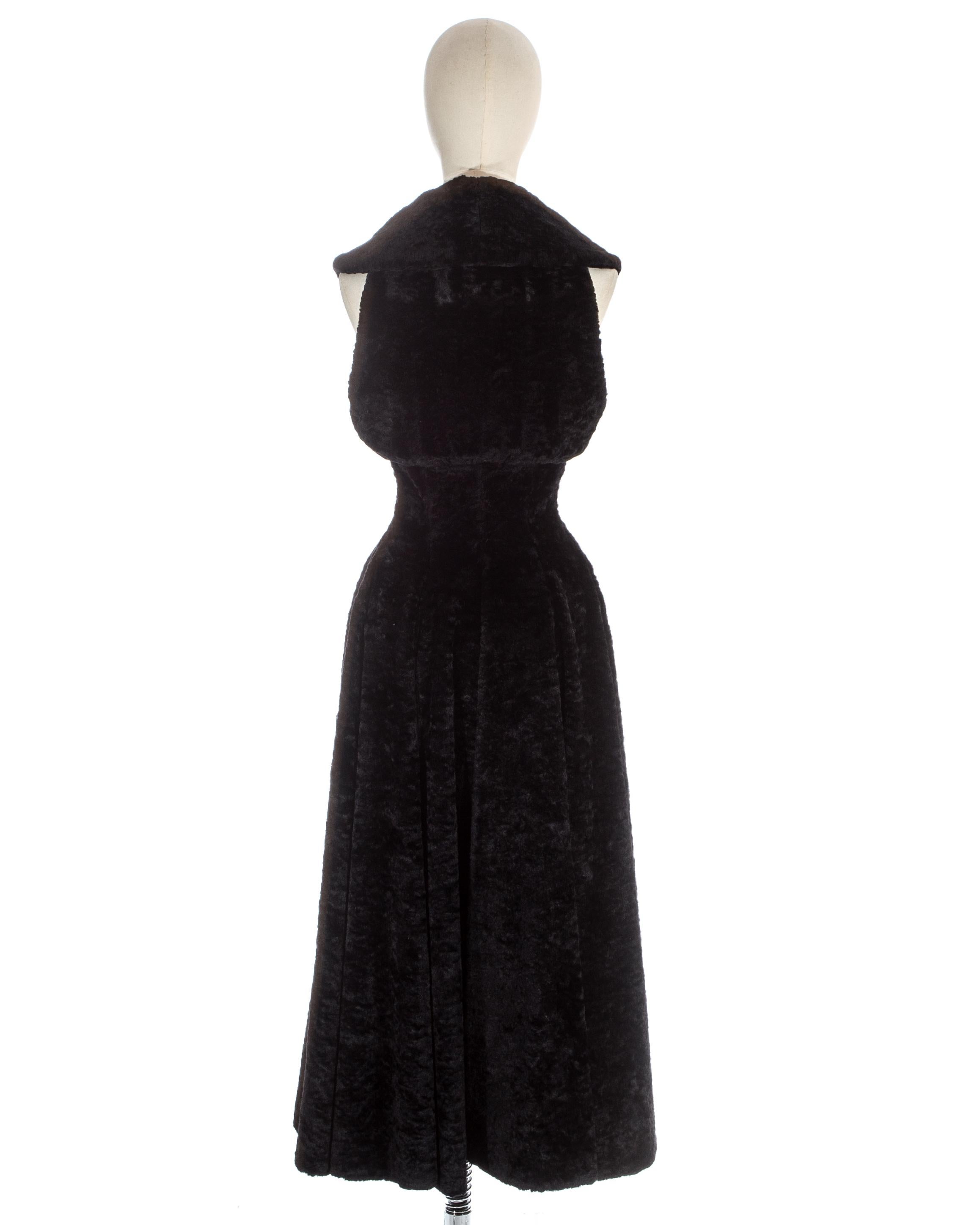 Azzedine Alaia black chenille sleeveless fitted coat dress, fw 1992 3
