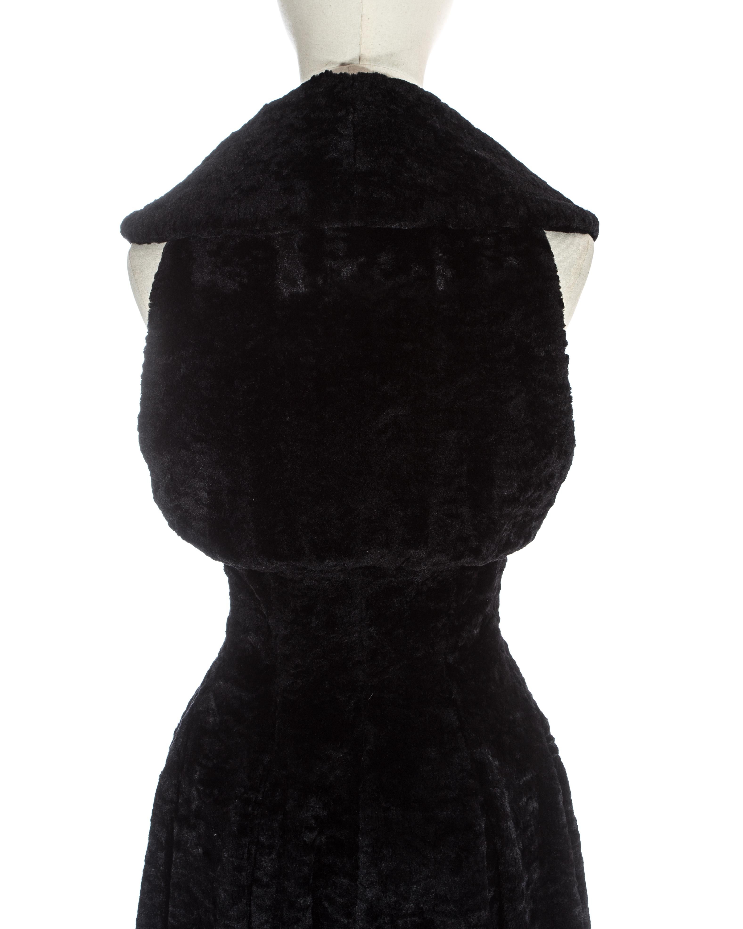 Azzedine Alaia black chenille sleeveless fitted coat dress, fw 1992 4