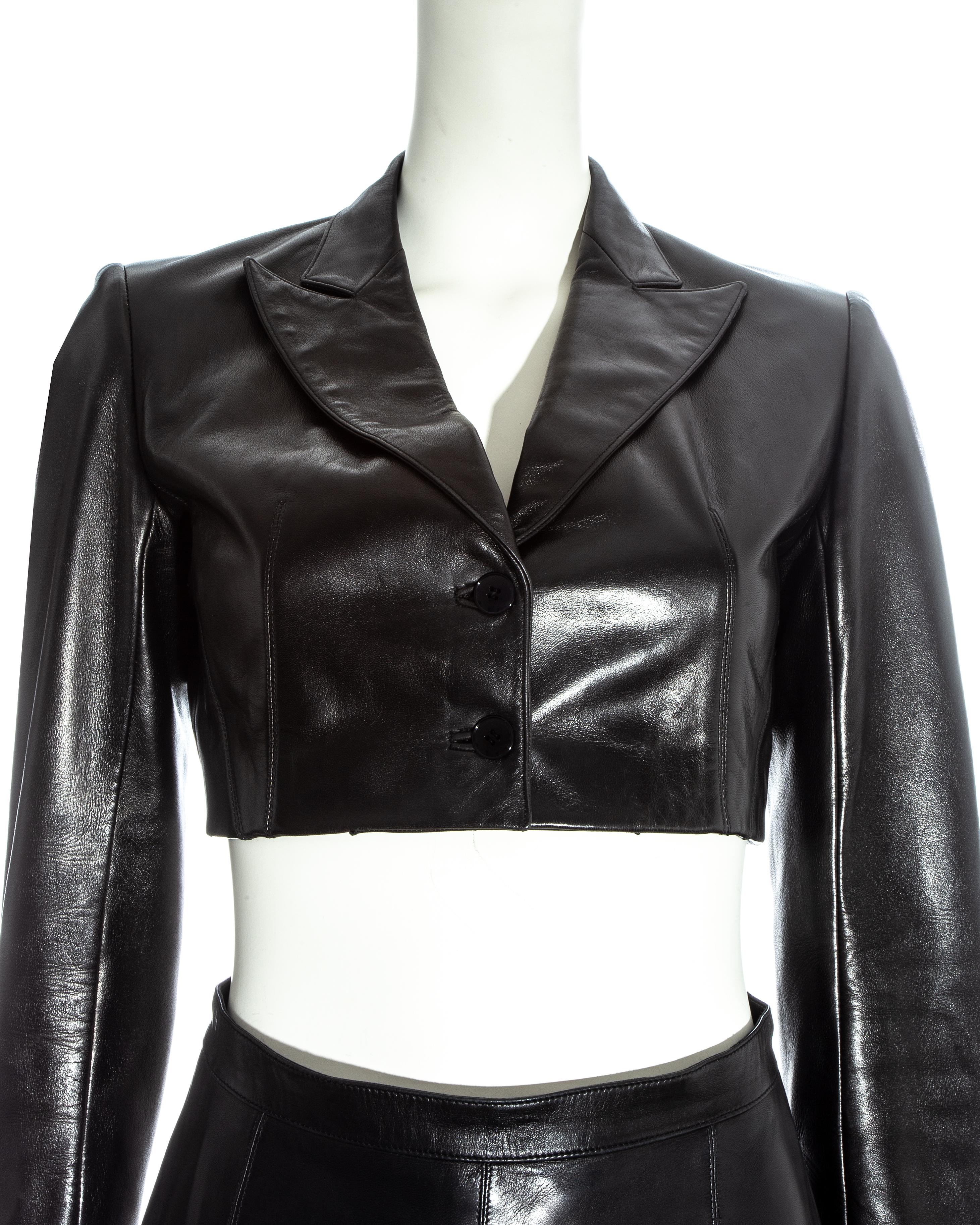 Black Azzedine Alaia black cropped jacket and maxi skirt set, ss 1992