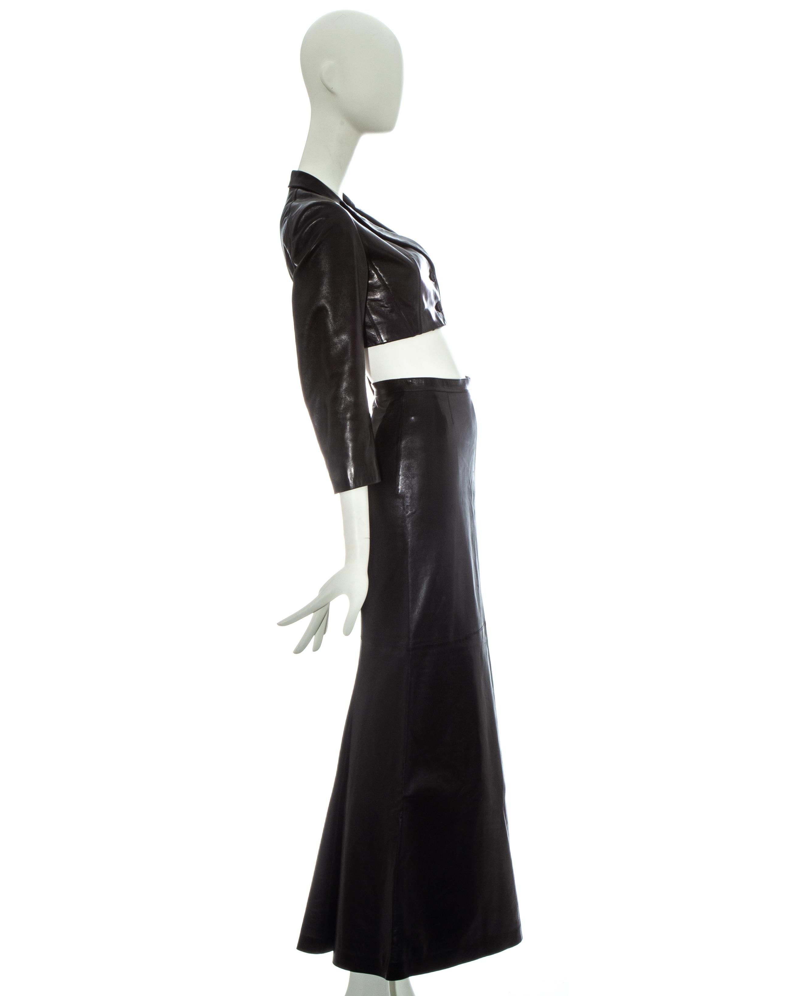 Azzedine Alaia black cropped jacket and maxi skirt set, ss 1992 In Excellent Condition In London, GB