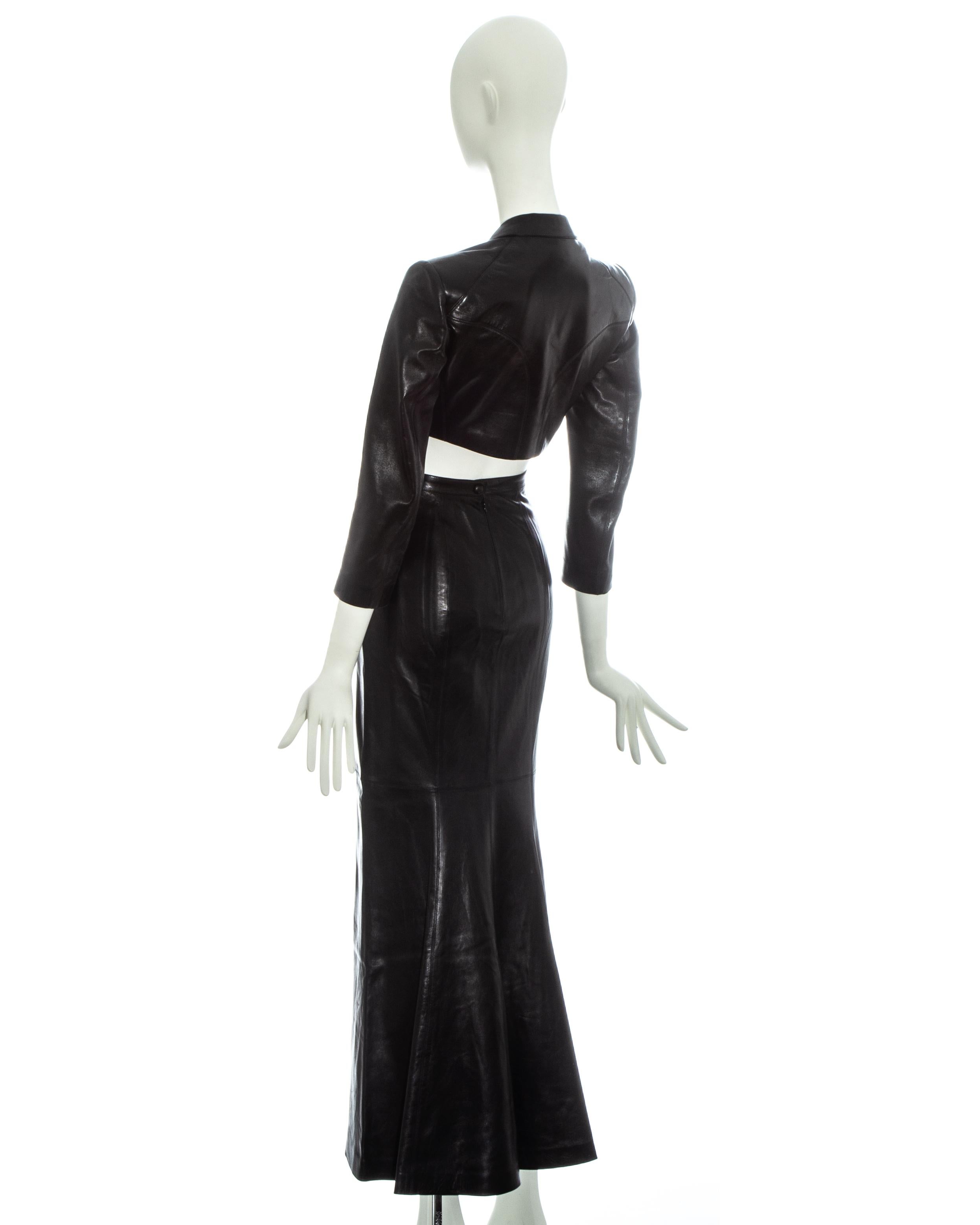 Women's Azzedine Alaia black cropped jacket and maxi skirt set, ss 1992