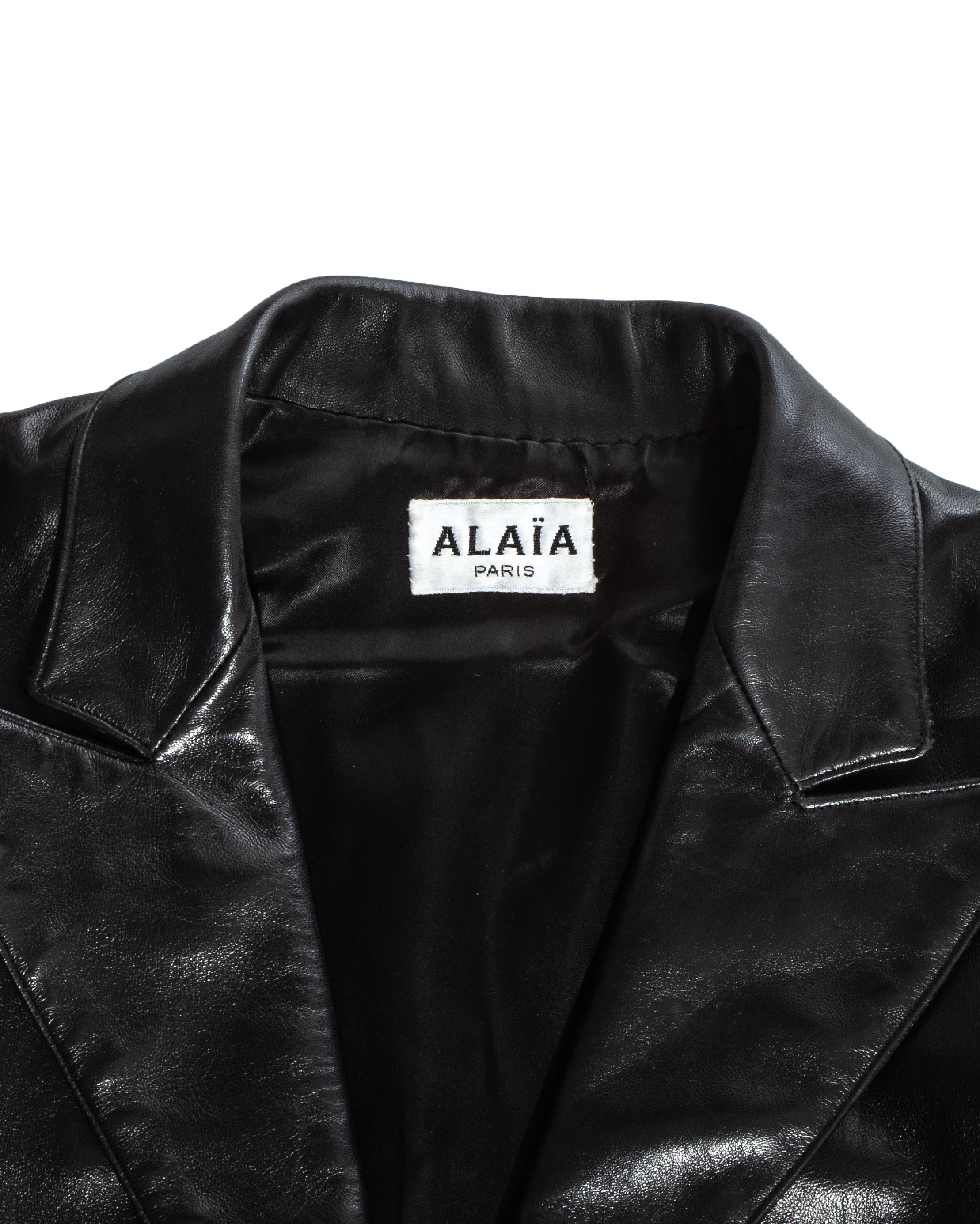 Azzedine Alaia black cropped jacket and maxi skirt set, ss 1992 1