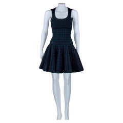 AZZEDINE ALAÏA  black dress and green polka dots  FR 36