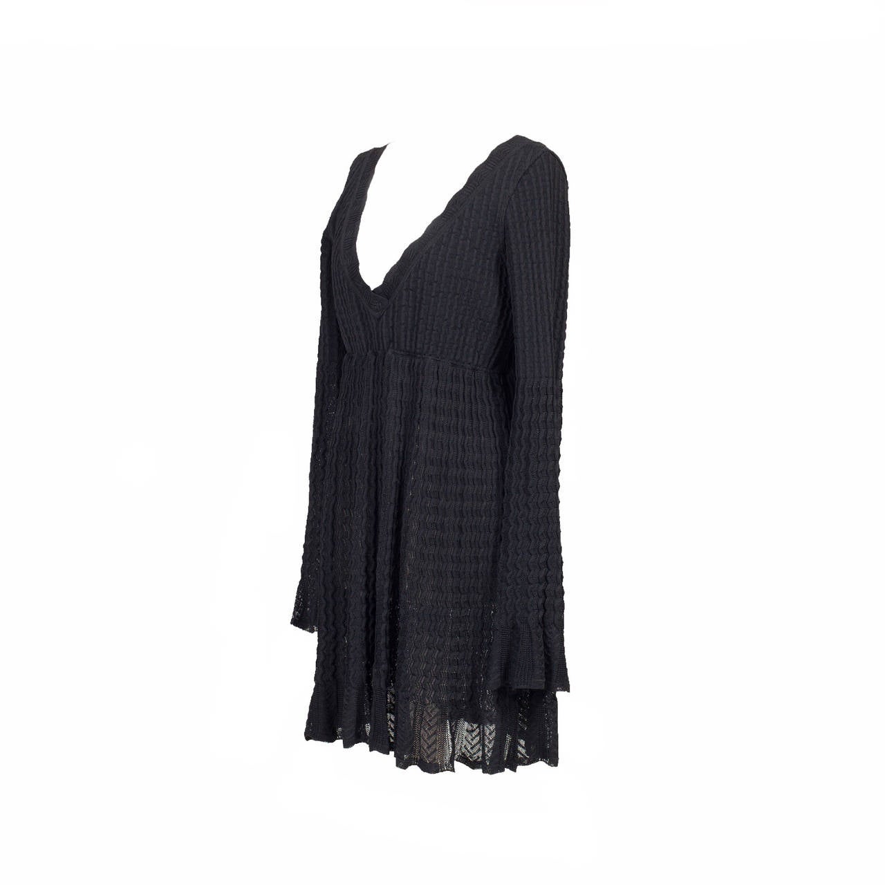 Azzedine Alaia Black Knit Dress Top 1992 In Good Condition For Sale In Berlin, DE