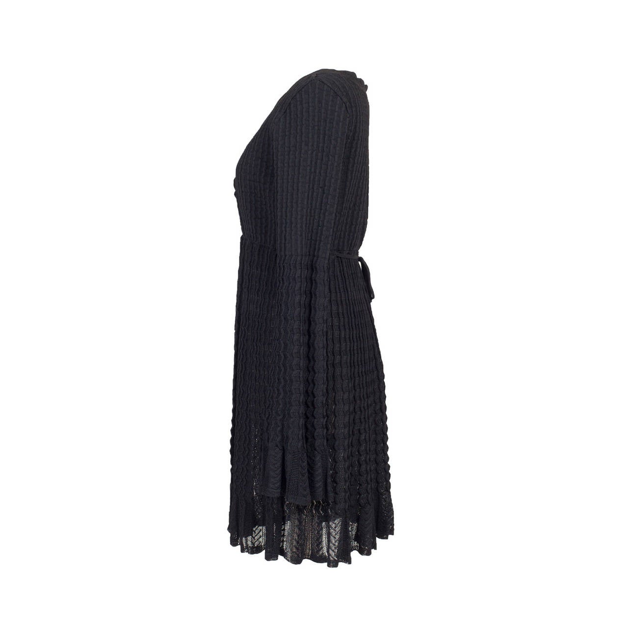 Women's Azzedine Alaia Black Knit Dress Top 1992 For Sale