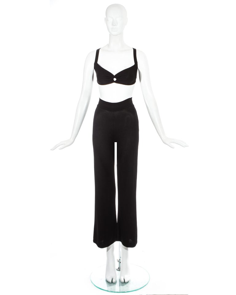 Azzedine Alaia black knitted 2-piece bra and pants ensemble, ss 1993 at ...