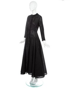 Azzedine Alaia black knitted viscose raffia evening dress, ca. 1996