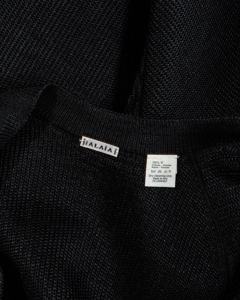 Azzedine Alaia black knitted viscose raffia evening dress, ca. 1996 at ...