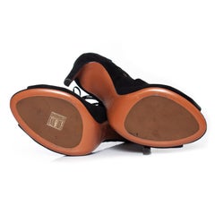 Azzedine Alaia, Black lace up peep-toe pumps