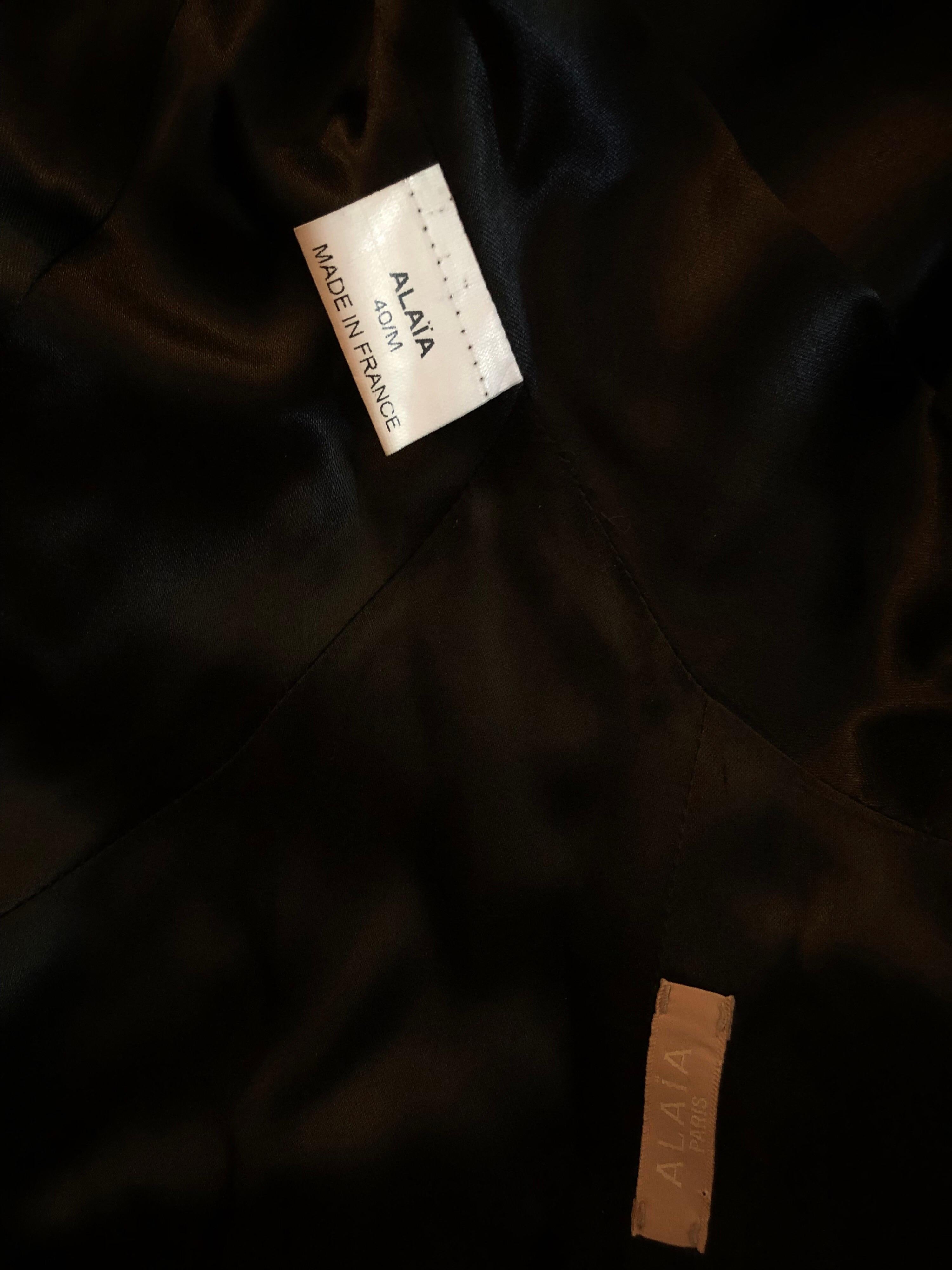 Women's Azzedine Alaia Black Leather Cutout Top For Sale