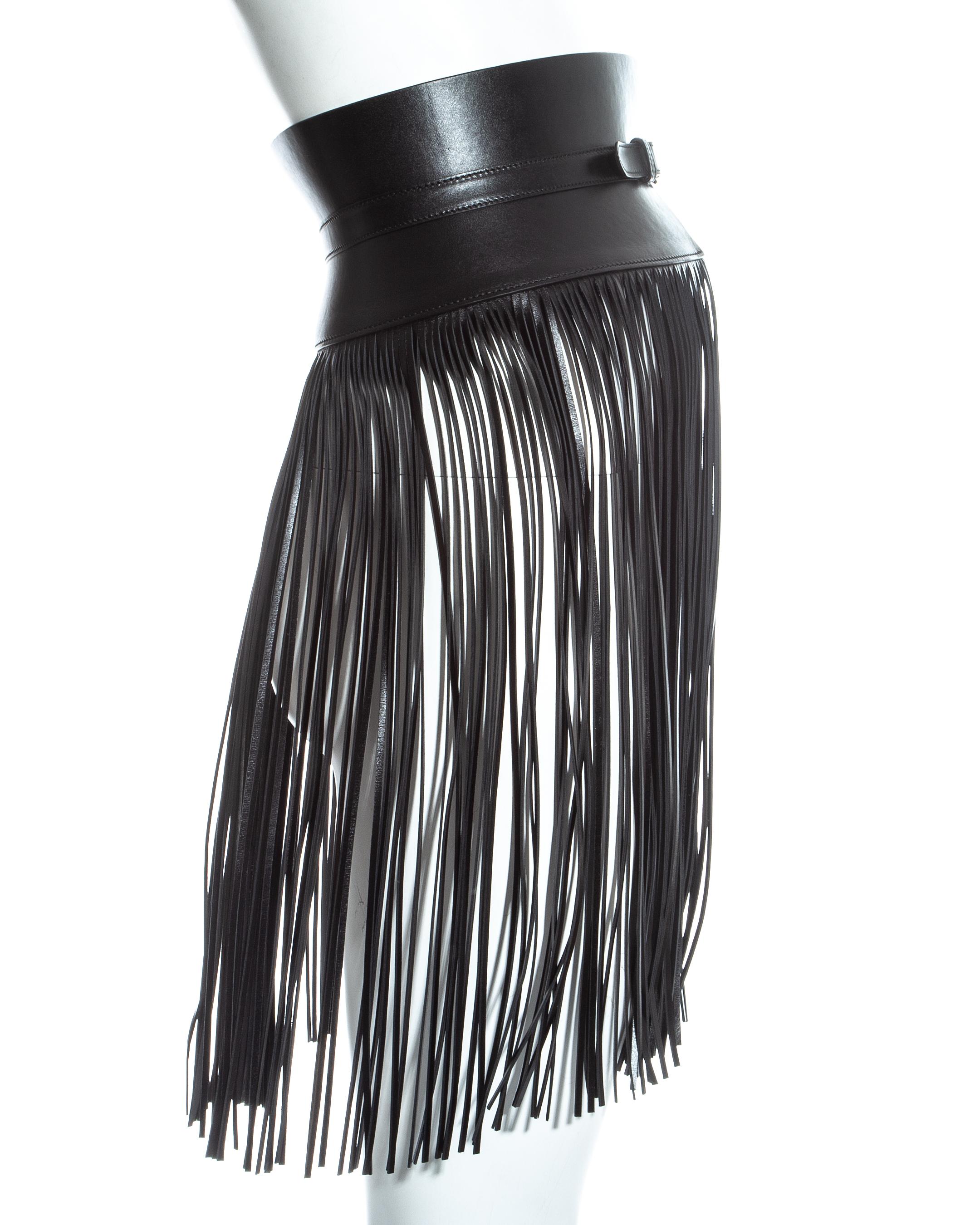 Azzedine Alaia black leather fringed corset belt at 1stDibs | alaia ...