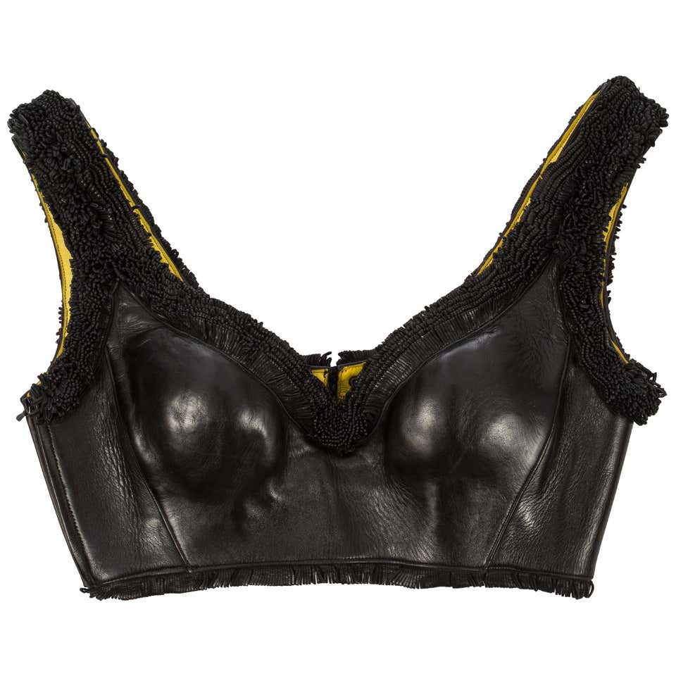 Alaia Black Leather Bra 1993 At 1stDibs alaia-black-leather-bra-1993-at-1stdibs