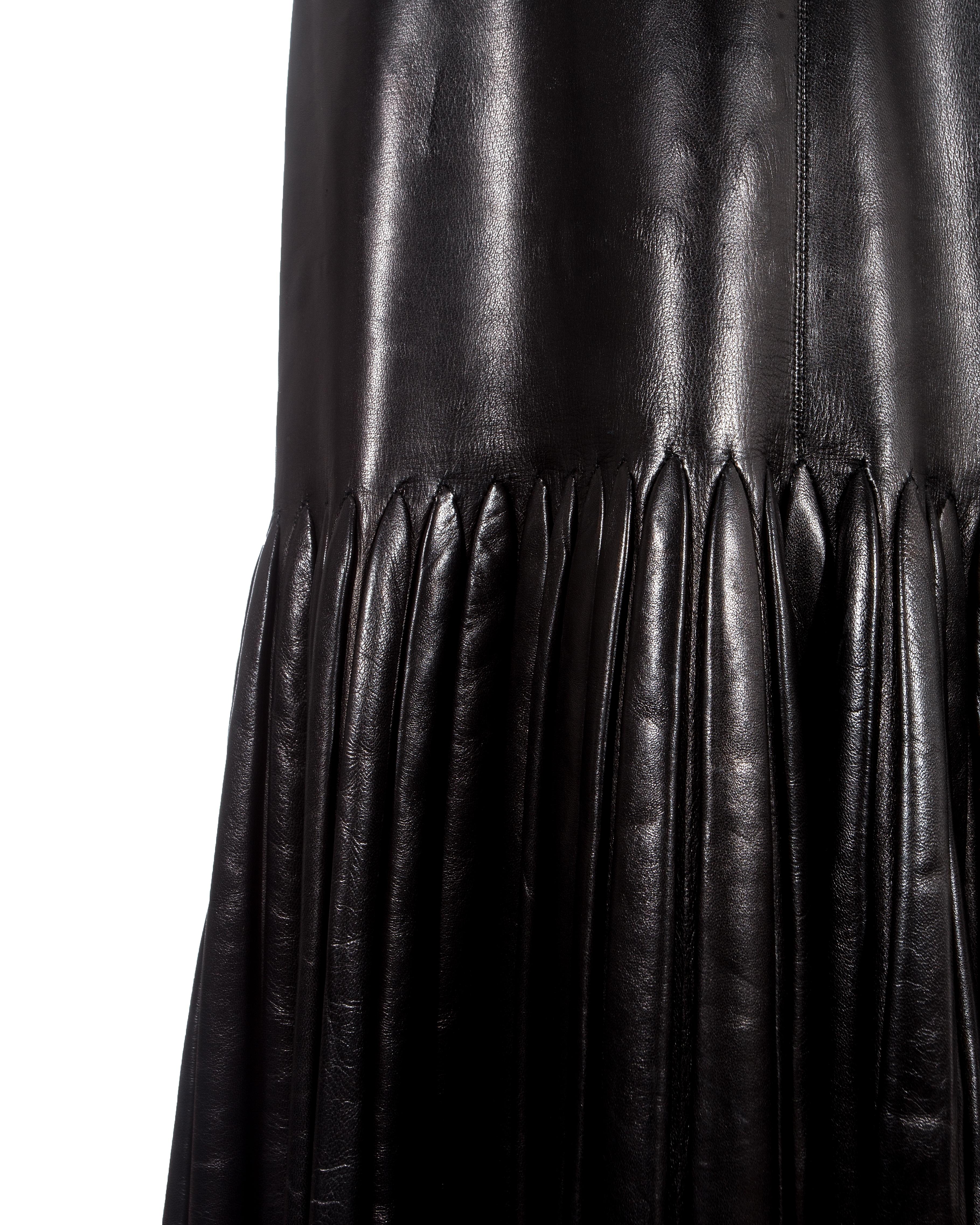 alaia leather skirt