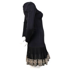 Azzedine Alaia black mini dress with mirrored hemline, 1990s