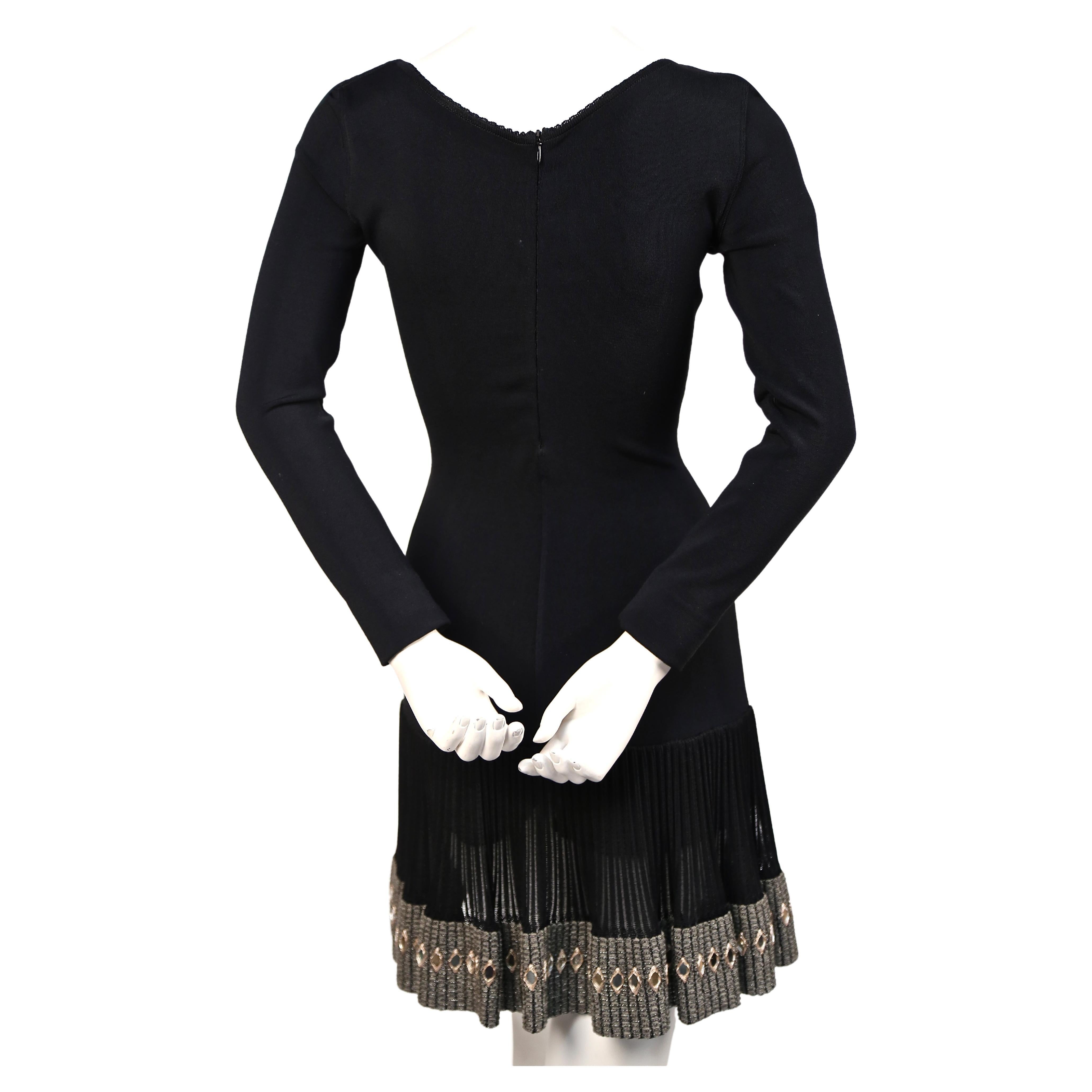 Women's or Men's Azzedine Alaia black mini dress with mirrored hemline, 1990s  For Sale