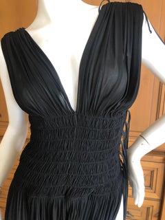 Azzedine Alaia Black Pleated Goddess Gown Autumn 1991 New with Tags Size 38