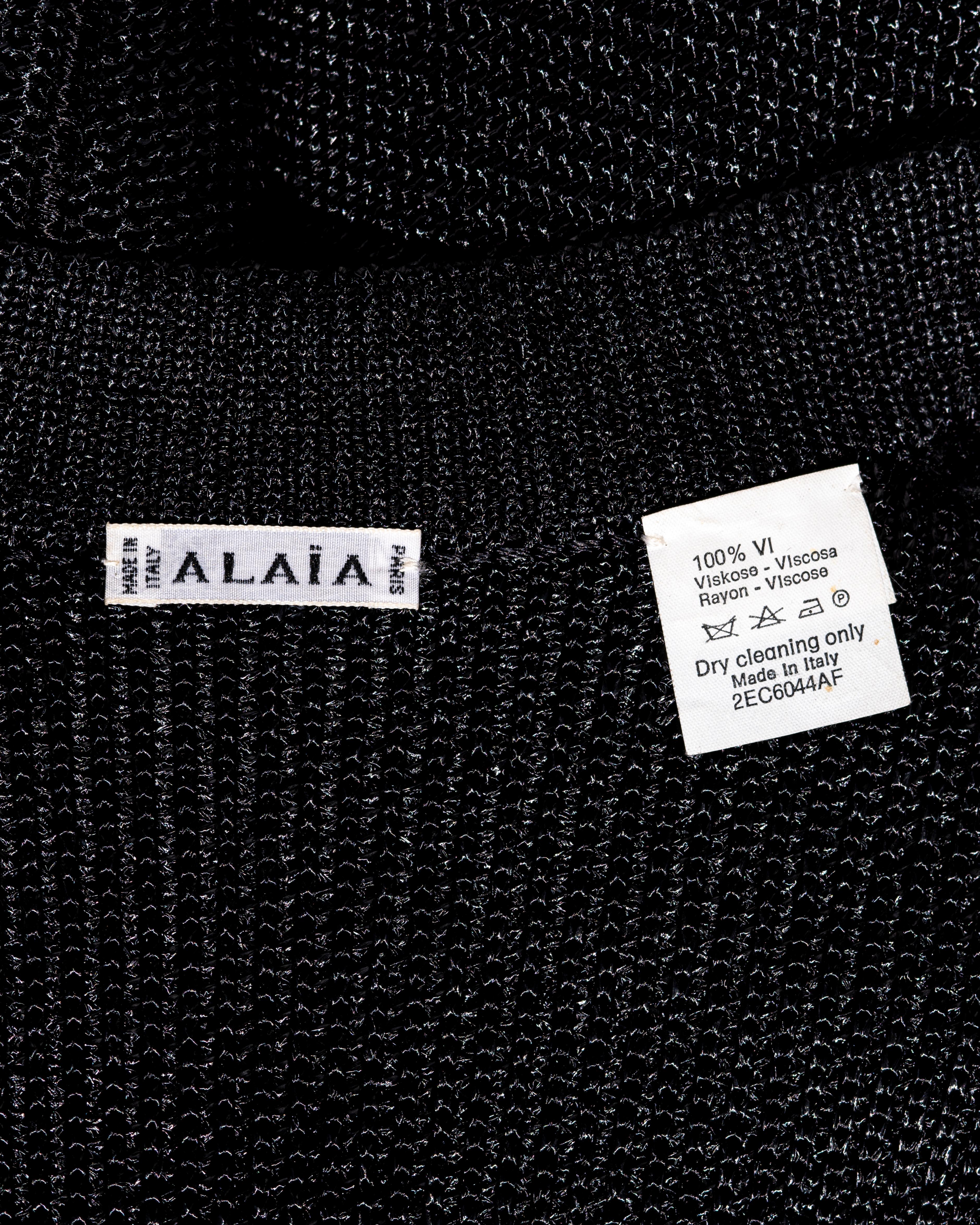 Azzedine Alaia black raffia button up a-line maxi dress, ss 1996 5
