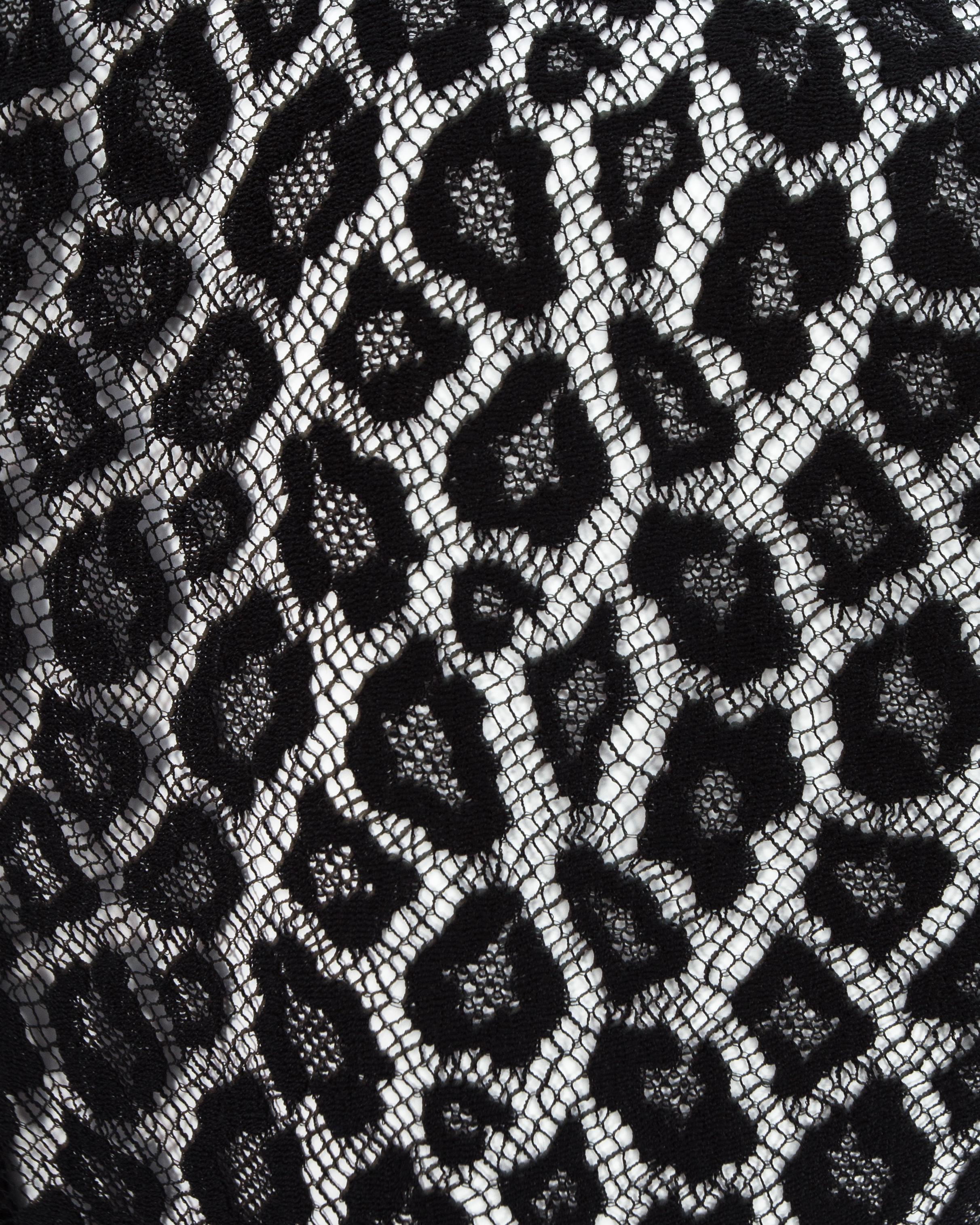 Azzedine Alaia black rayon leopard lace figure hugging dress, ca. 1991 4