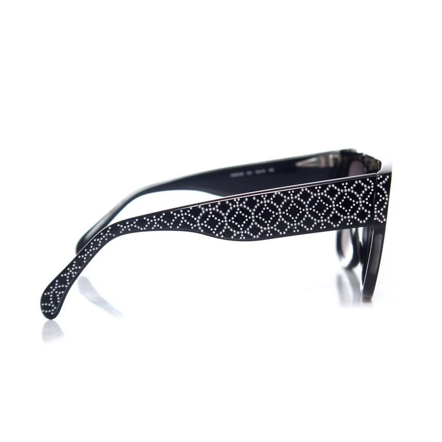 Azzedine Alaia, Black rectangular gradient sunglasses In New Condition For Sale In AMSTERDAM, NL