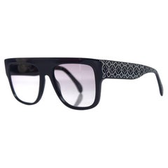 Azzedine Alaia, Black rectangular gradient sunglasses