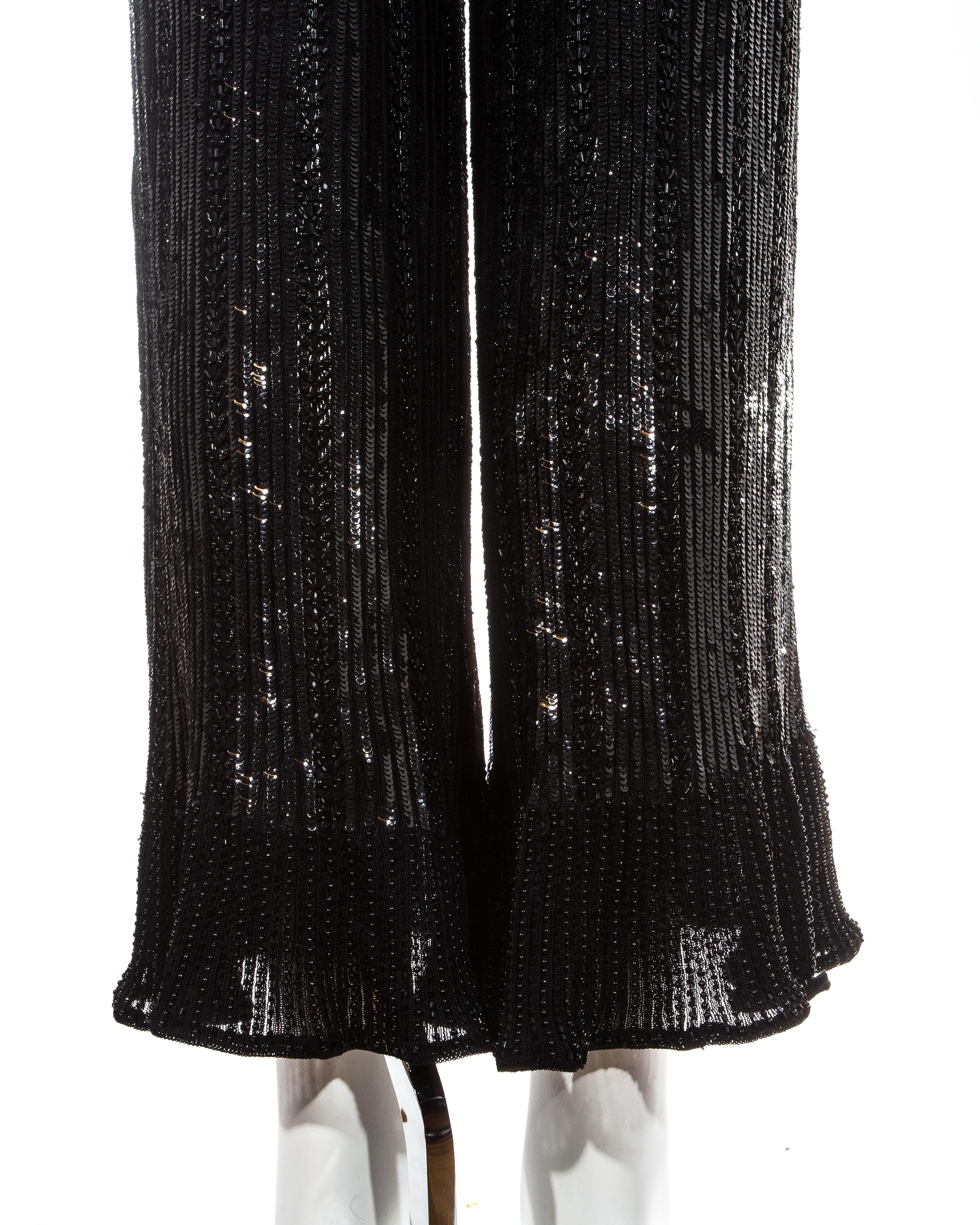 Black Azzedine Alaia black sequin and beaded 3-piece pant suit, ss 1996
