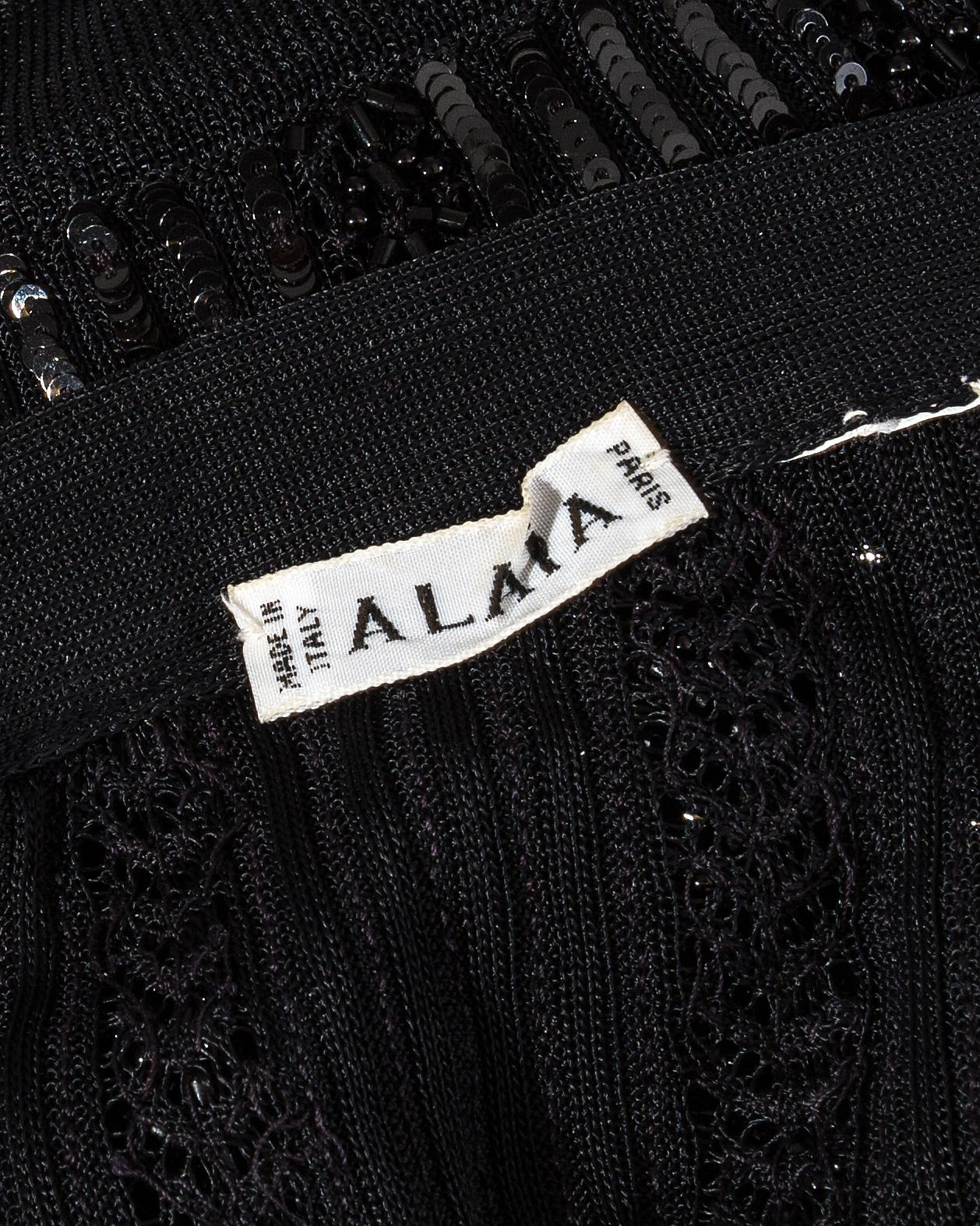 Azzedine Alaia black sequin and beaded 3-piece pant suit, ss 1996 In Excellent Condition In London, GB